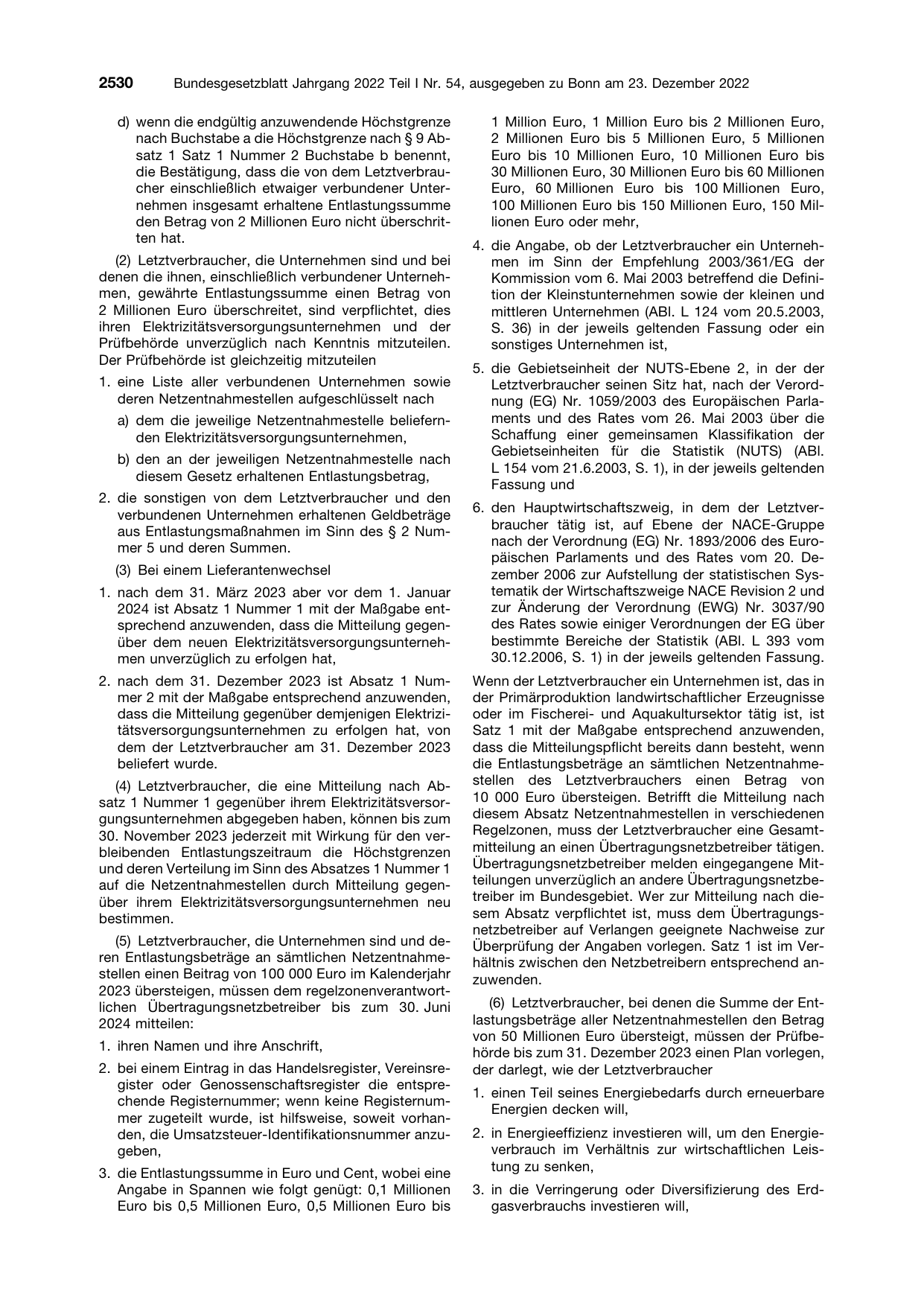 BGBl. 2022, Seite 2530 — Originalseite als Abbildung