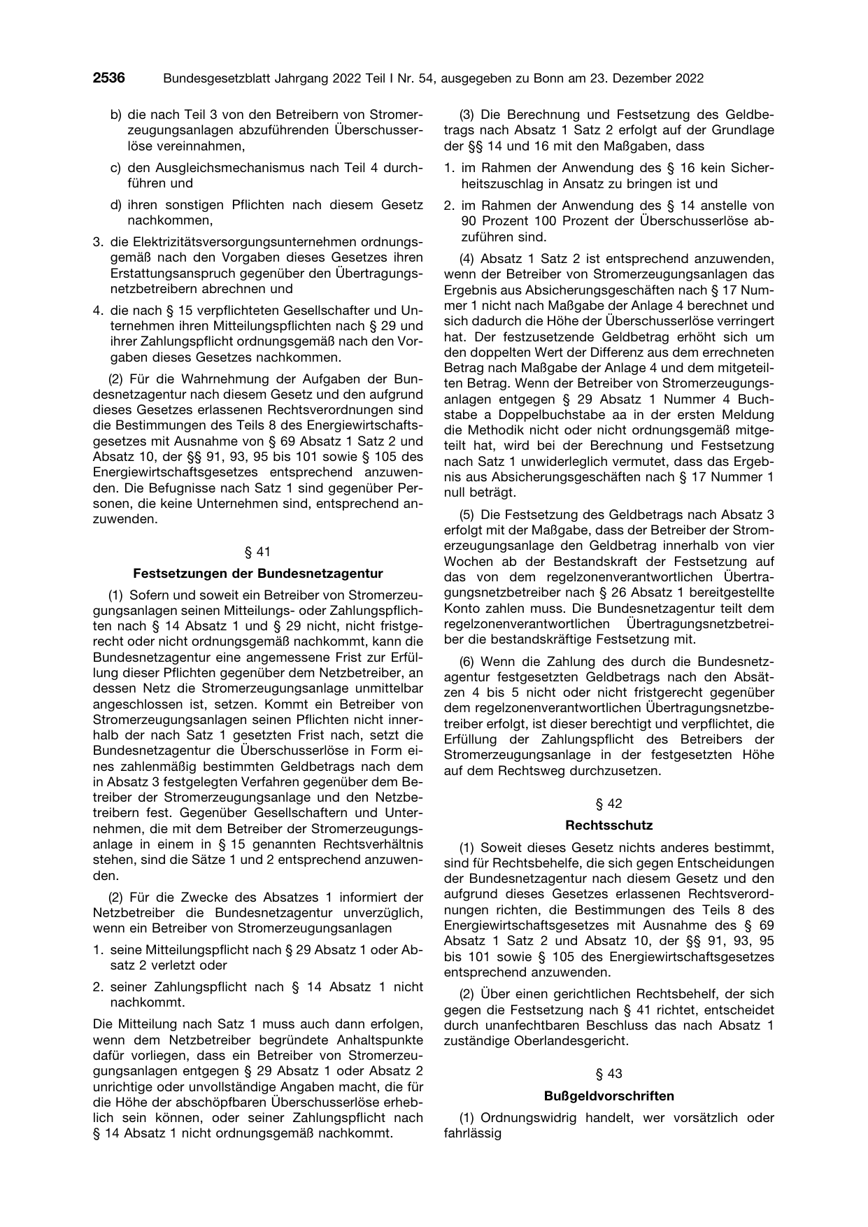 BGBl. 2022, Seite 2536 — Originalseite als Abbildung