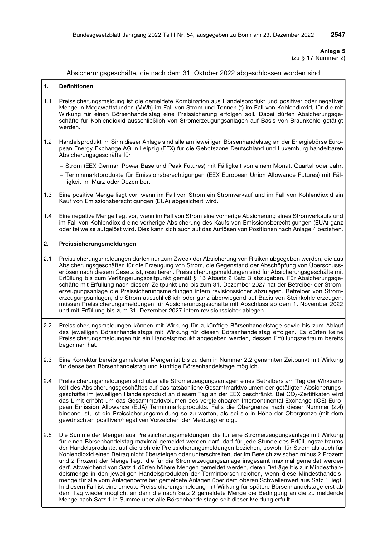 BGBl. 2022, Seite 2547 — Originalseite als Abbildung