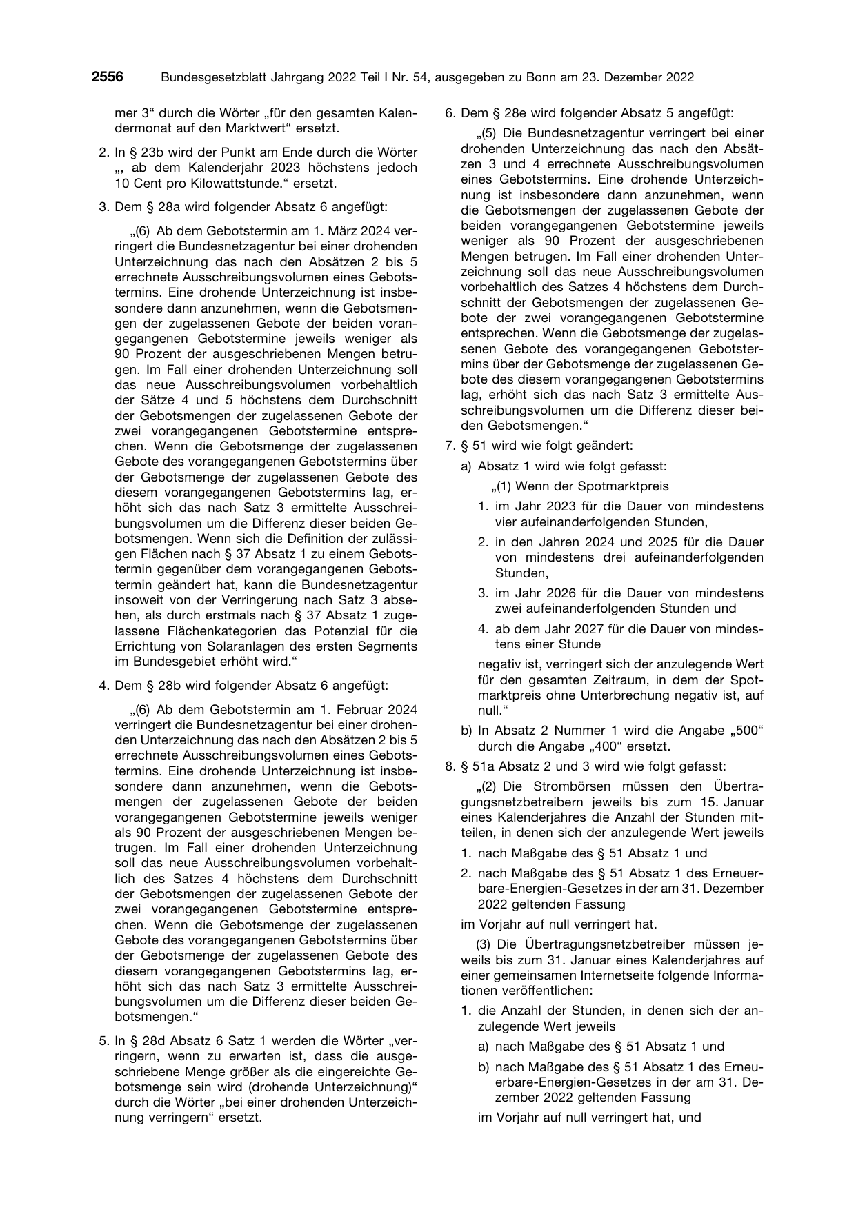 BGBl. 2022, Seite 2556 — Originalseite als Abbildung
