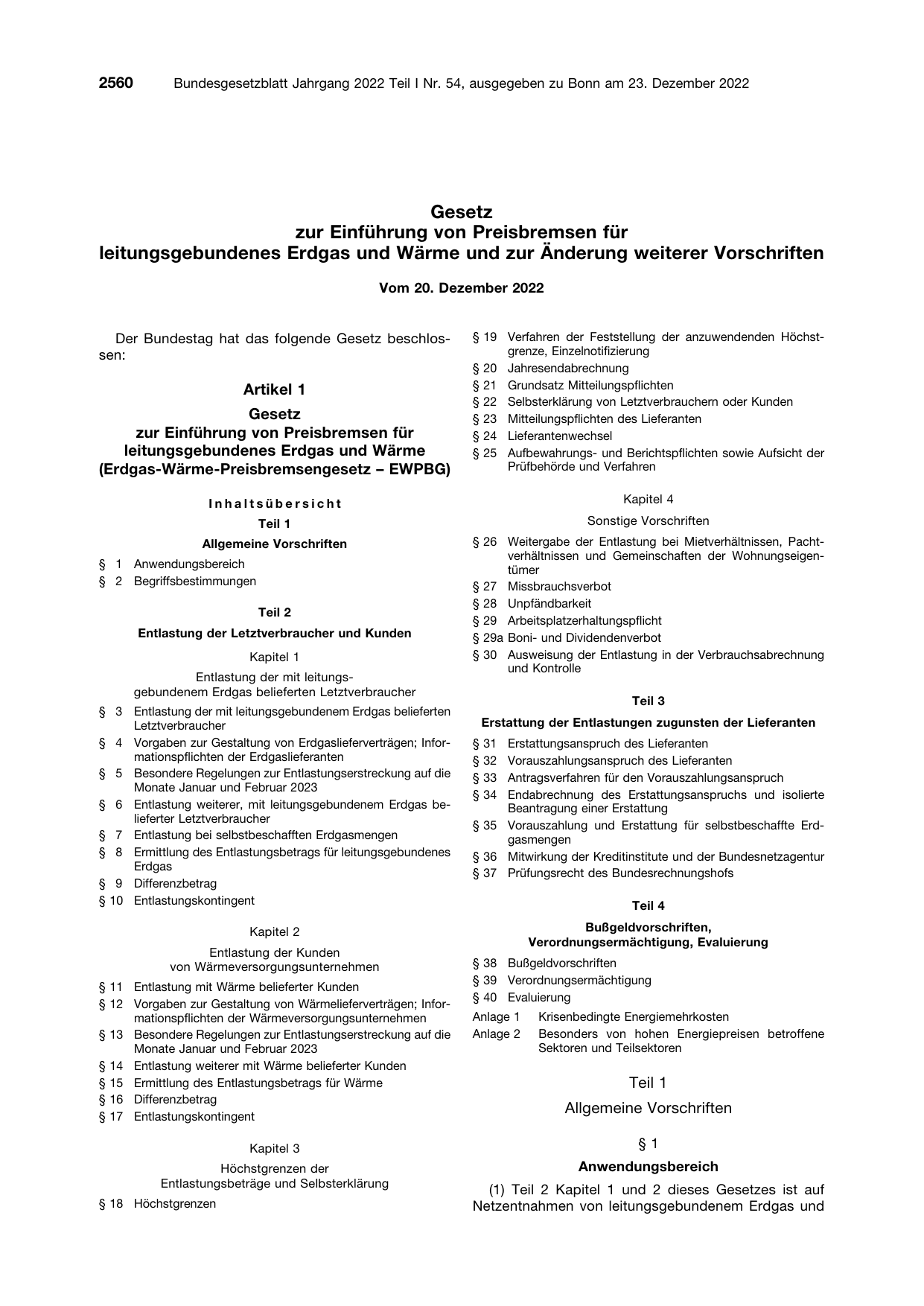 BGBl. 2022, Seite 2560 — Originalseite als Abbildung