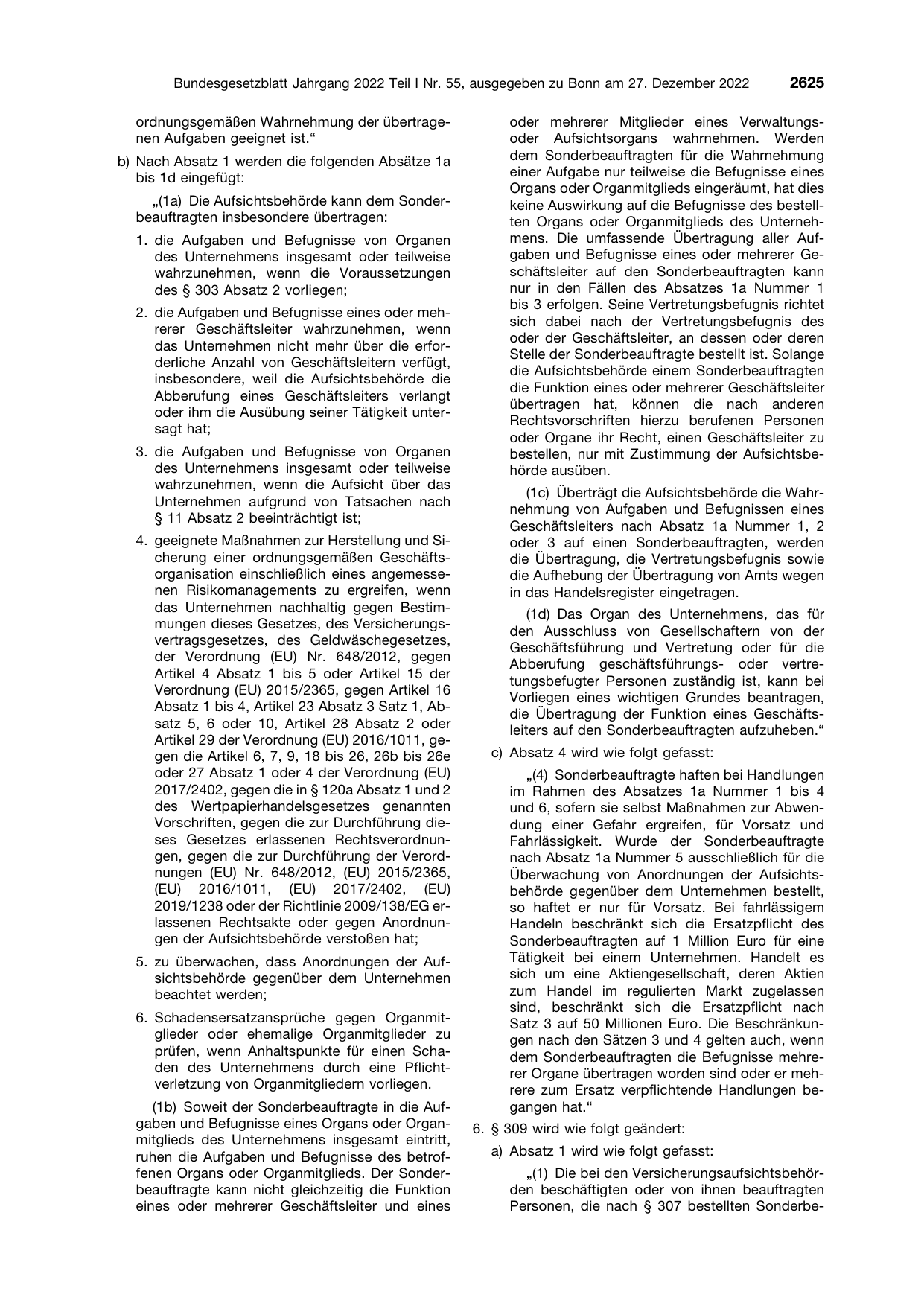 BGBl. 2022, Seite 2625 — Originalseite als Abbildung