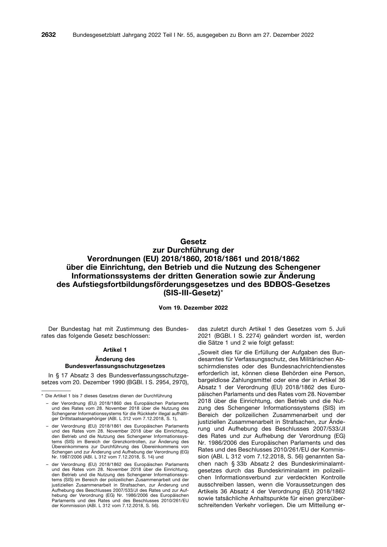 BGBl. 2022, Seite 2632 — Originalseite als Abbildung
