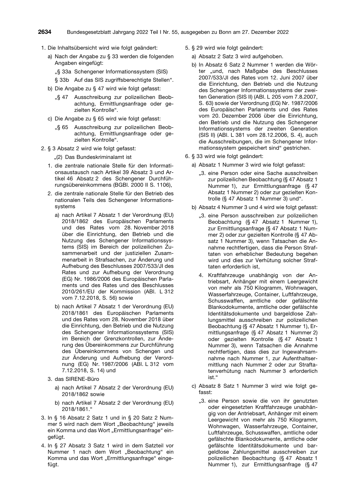 BGBl. 2022, Seite 2634 — Originalseite als Abbildung