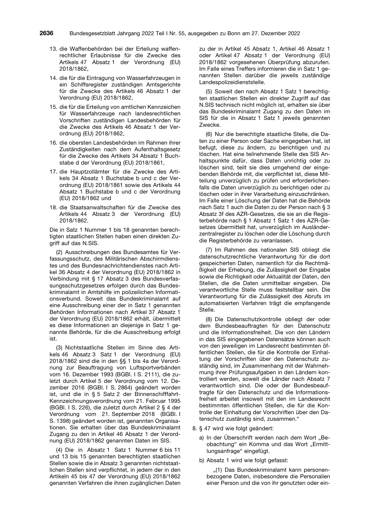 BGBl. 2022, Seite 2636 — Originalseite als Abbildung