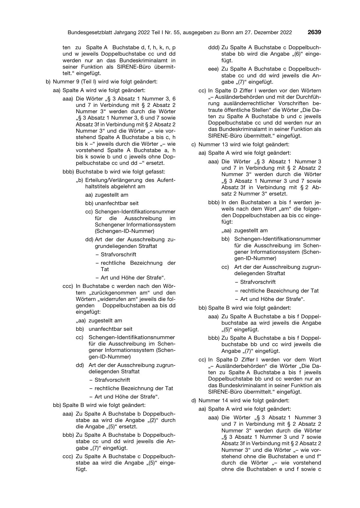 BGBl. 2022, Seite 2639 — Originalseite als Abbildung