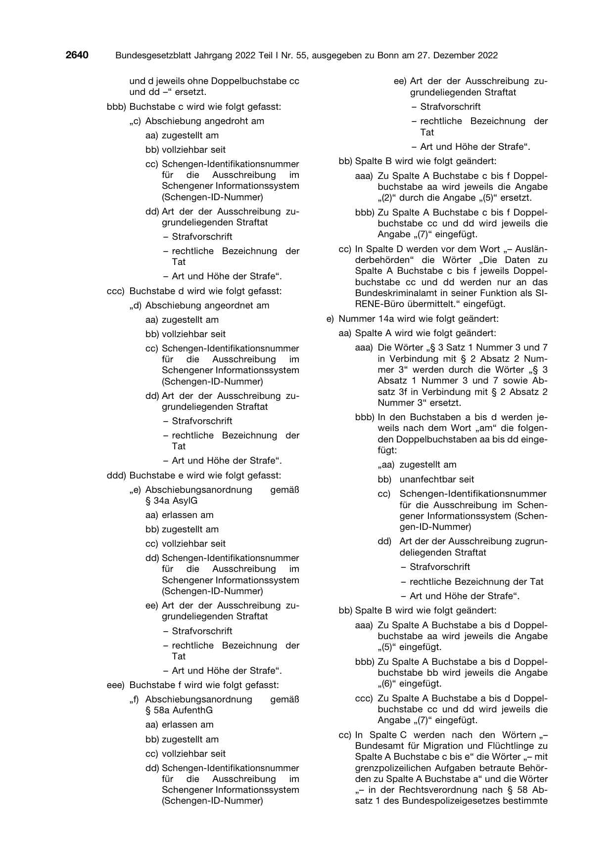 BGBl. 2022, Seite 2640 — Originalseite als Abbildung