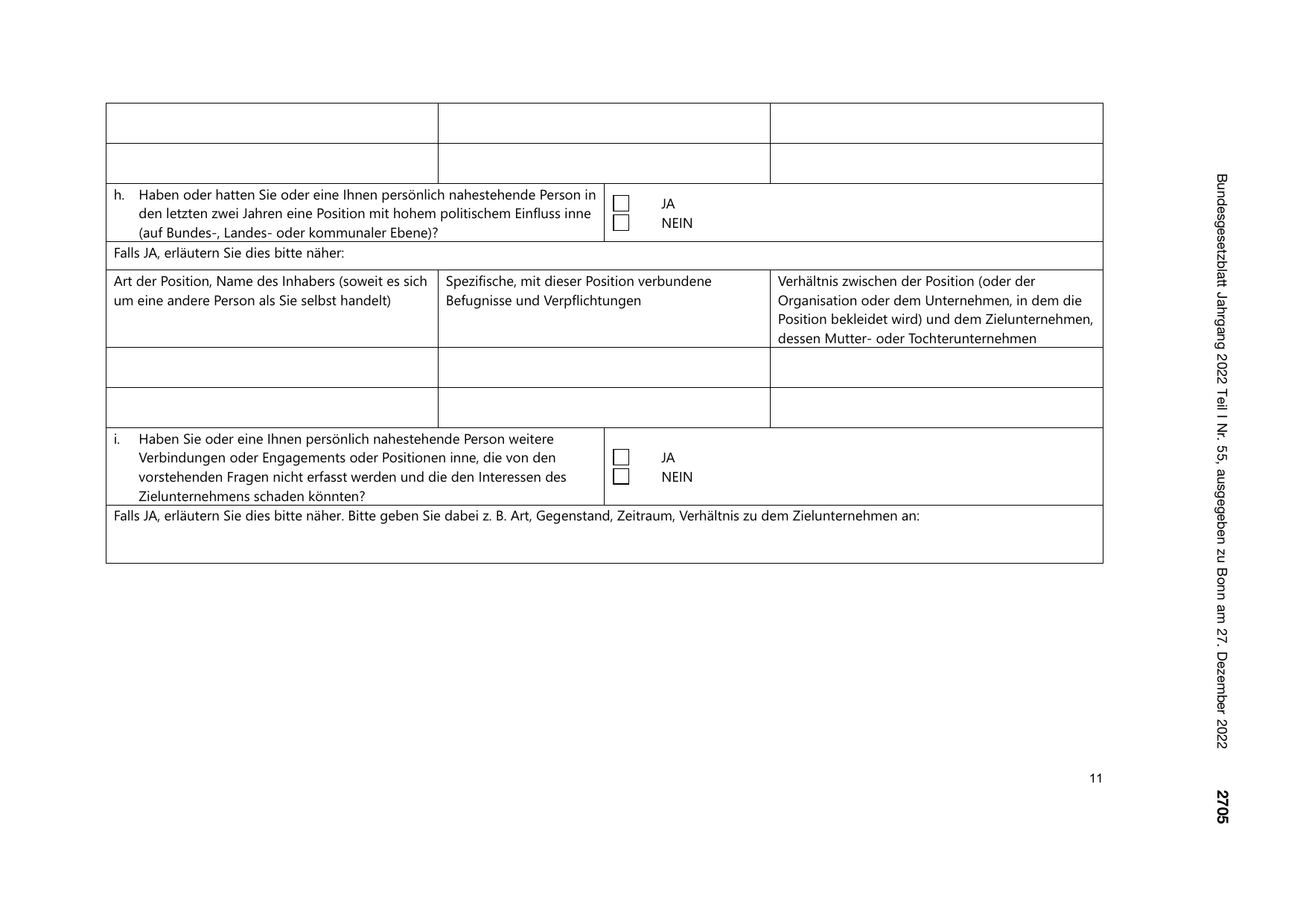 BGBl. 2022, Seite 2705 — Originalseite als Abbildung