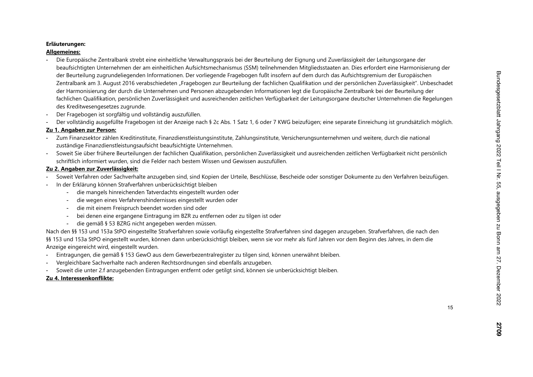 BGBl. 2022, Seite 2709 — Originalseite als Abbildung