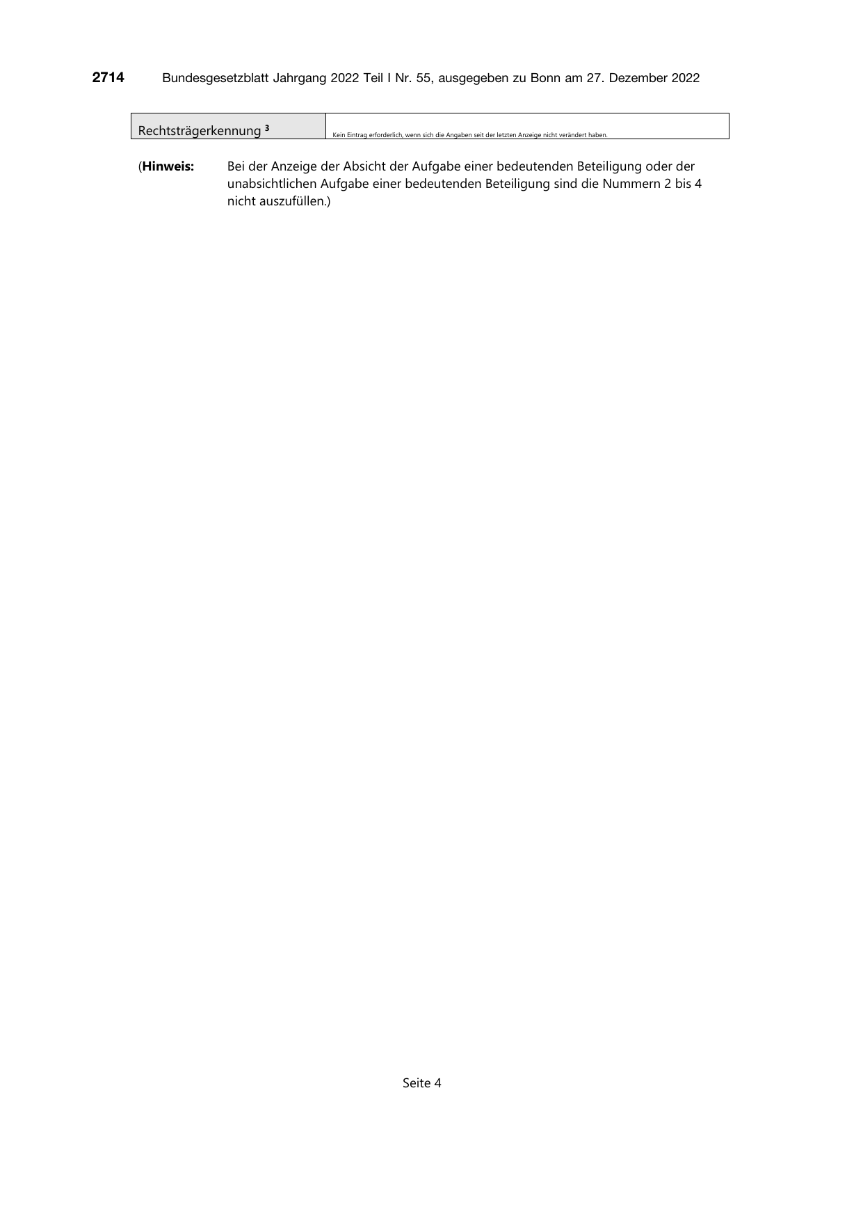 BGBl. 2022, Seite 2714 — Originalseite als Abbildung