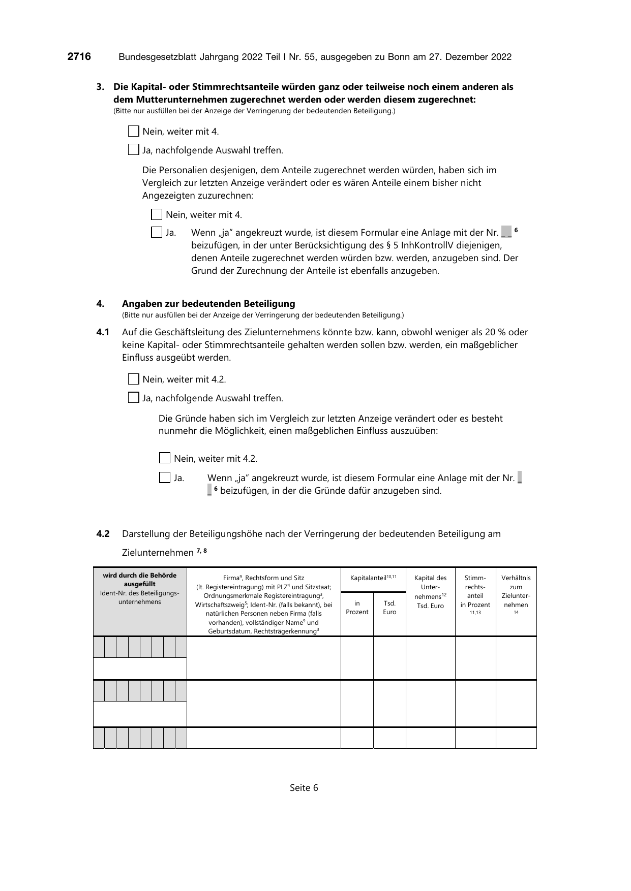 BGBl. 2022, Seite 2716 — Originalseite als Abbildung