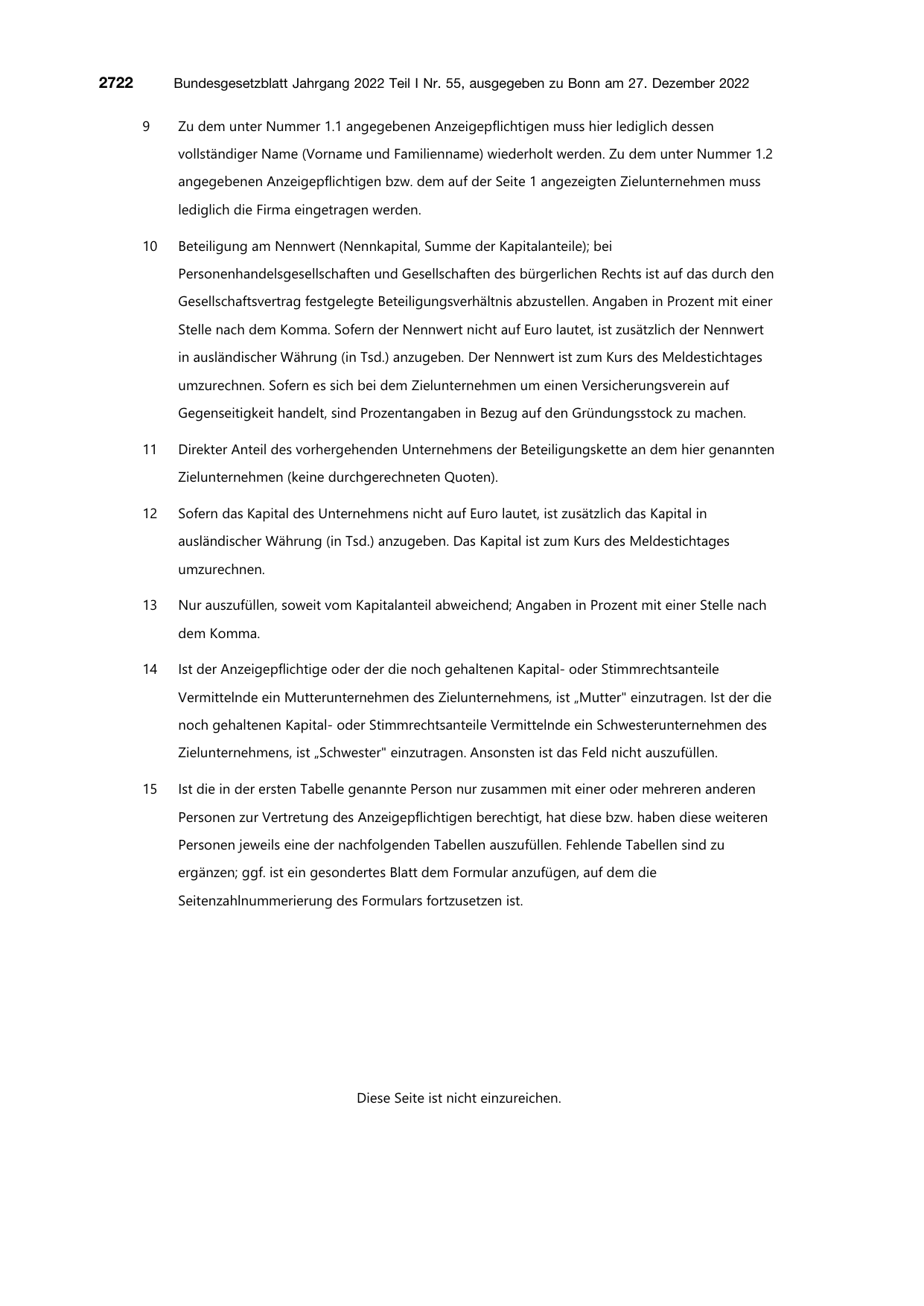 BGBl. 2022, Seite 2722 — Originalseite als Abbildung