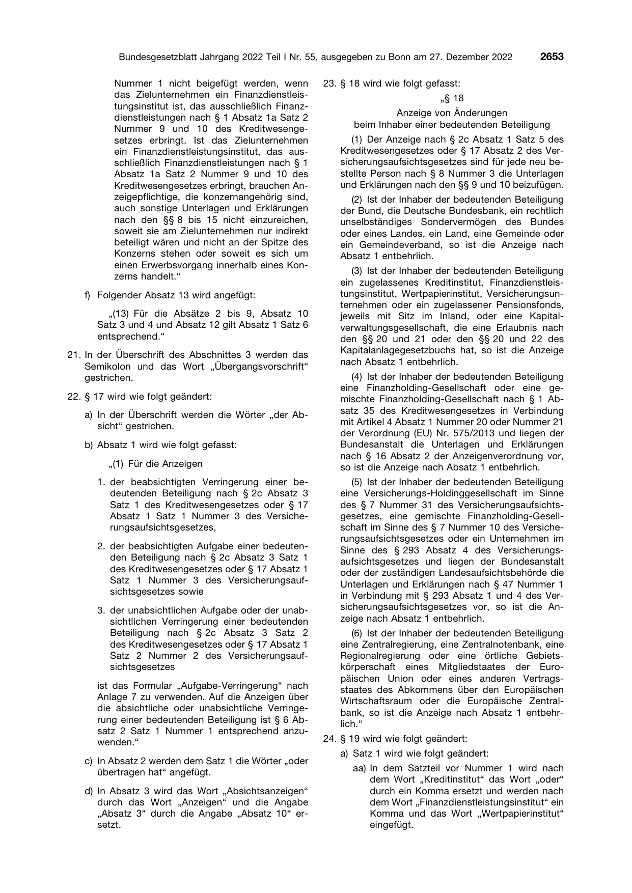 BGBl. 2022, Seite 2653 — Originalseite als Abbildung