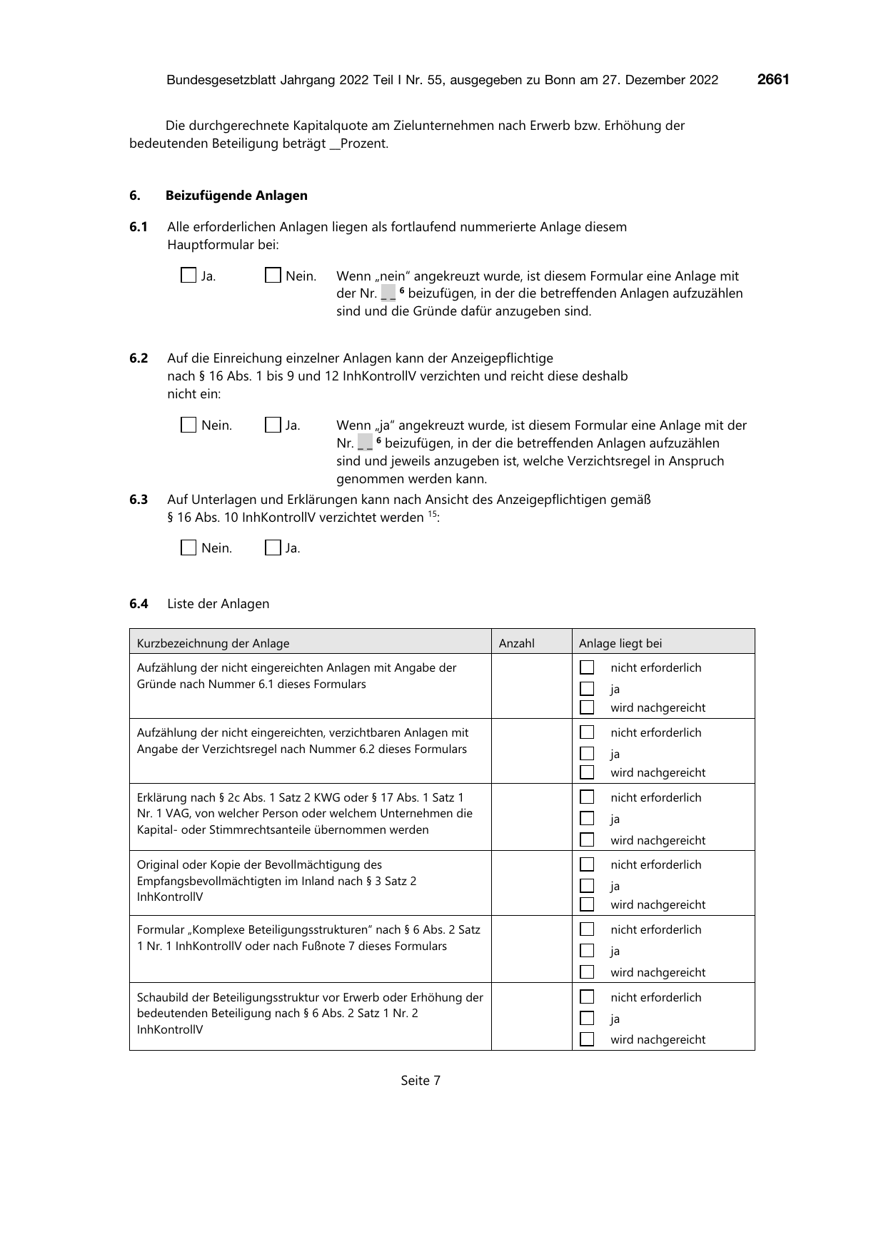 BGBl. 2022, Seite 2661 — Originalseite als Abbildung
