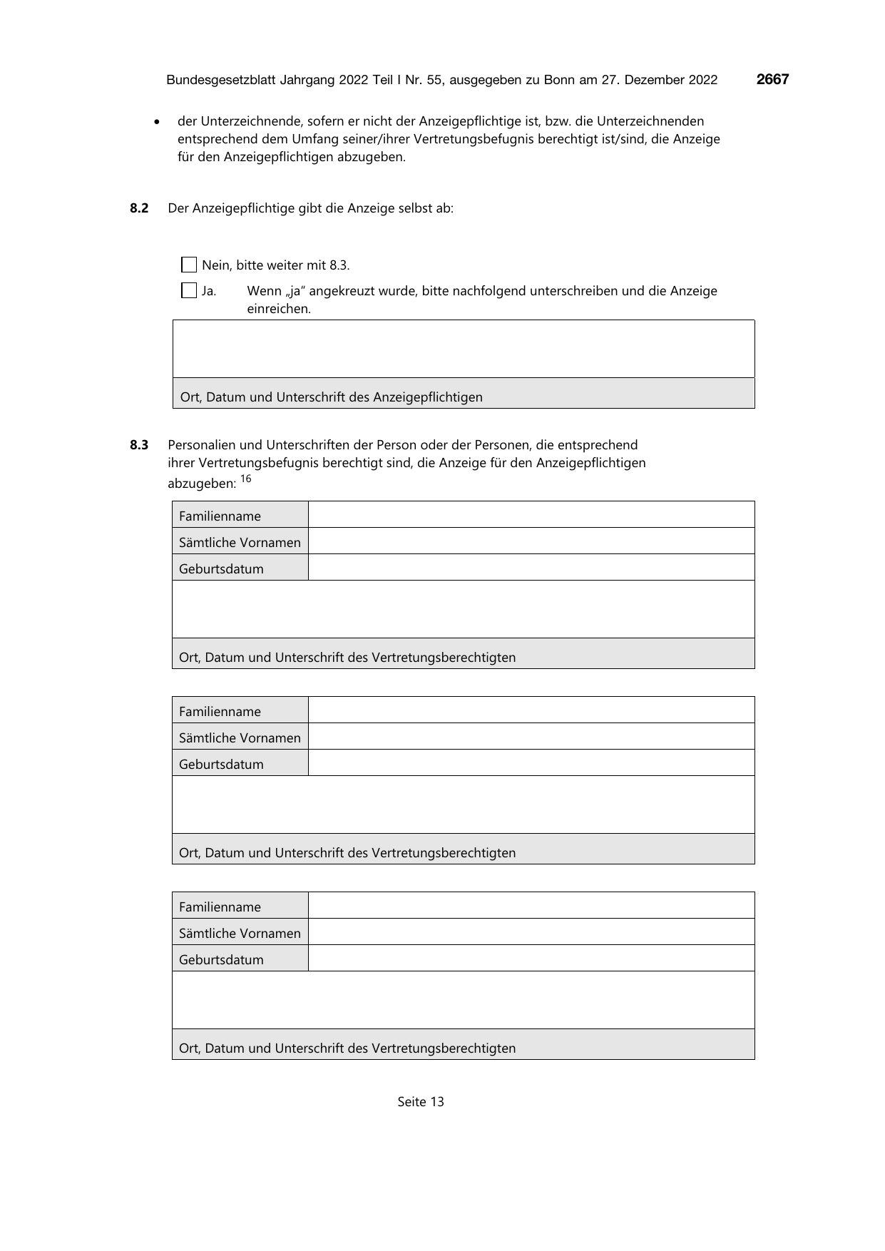 BGBl. 2022, Seite 2667 — Originalseite als Abbildung