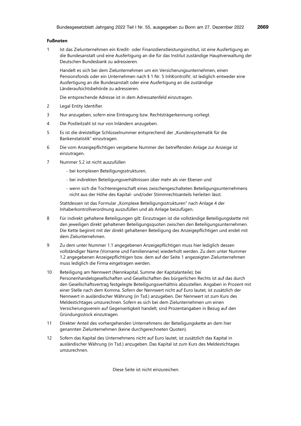 BGBl. 2022, Seite 2669 — Originalseite als Abbildung
