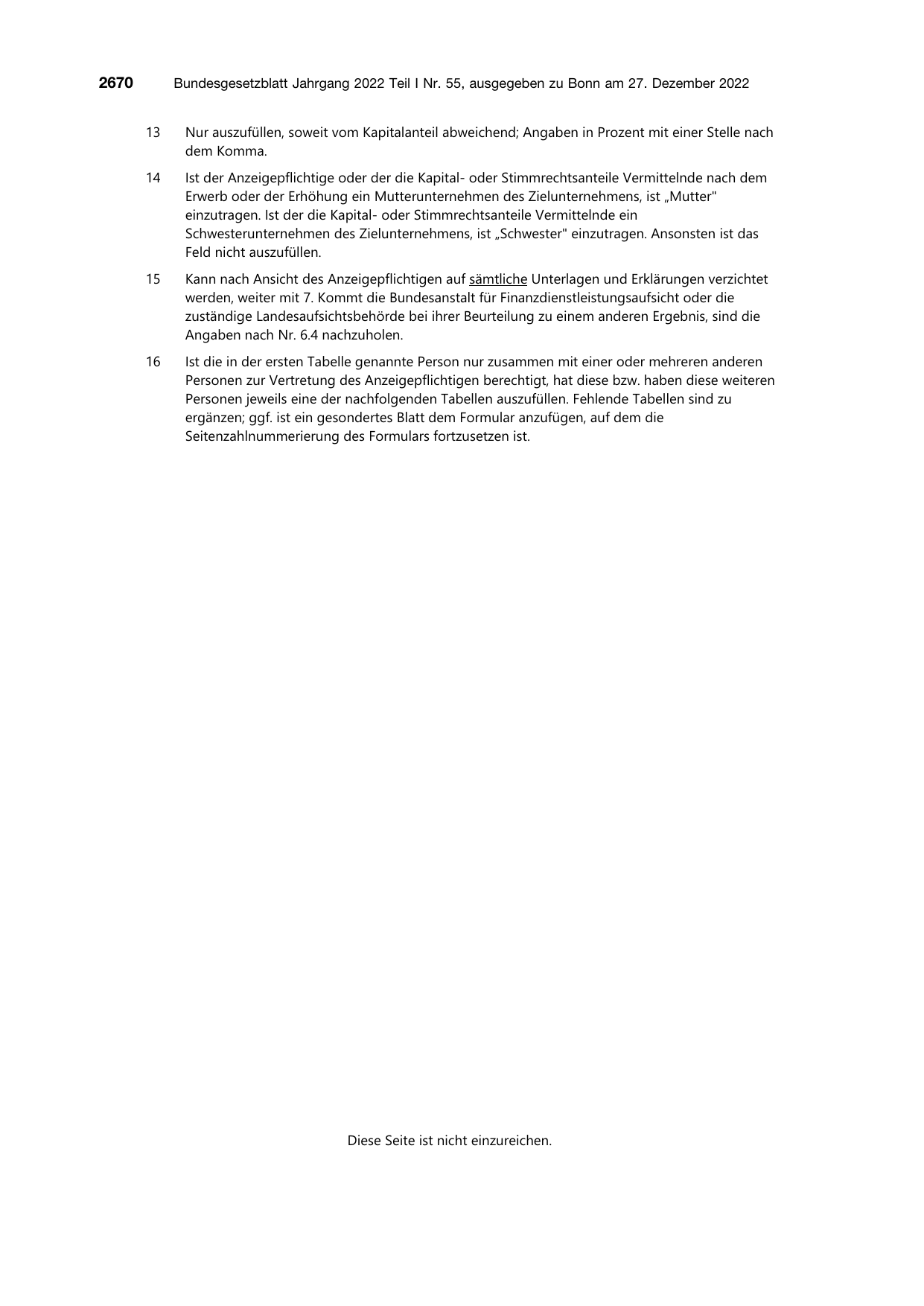 BGBl. 2022, Seite 2670 — Originalseite als Abbildung