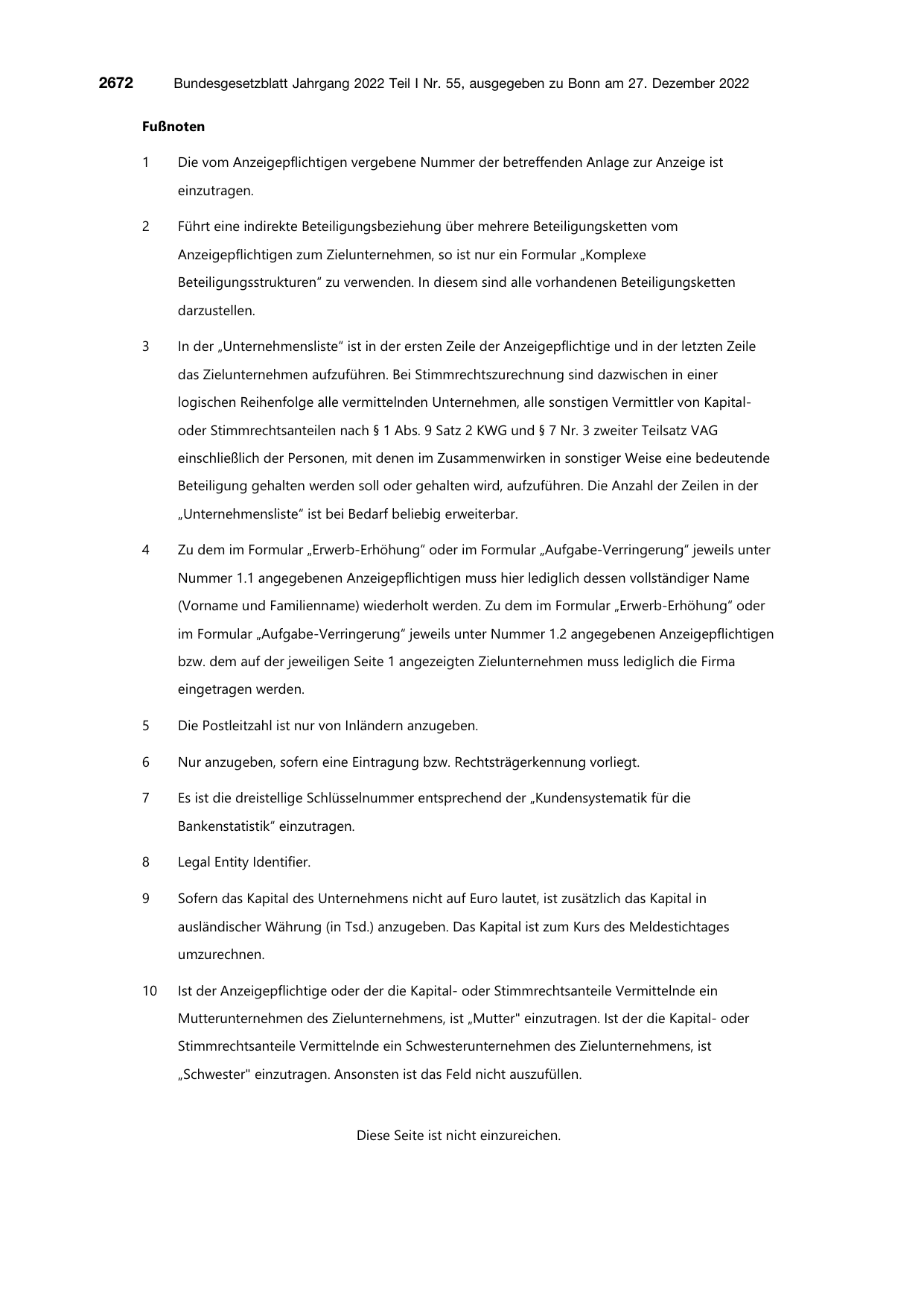 BGBl. 2022, Seite 2672 — Originalseite als Abbildung