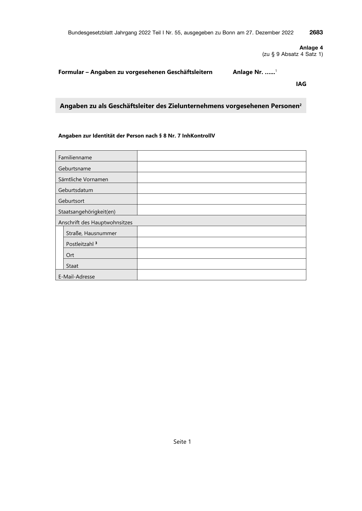 BGBl. 2022, Seite 2683 — Originalseite als Abbildung