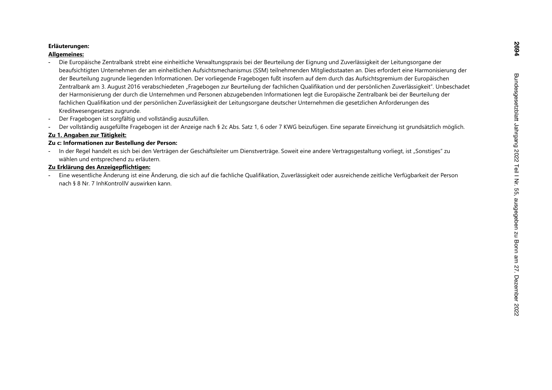 BGBl. 2022, Seite 2694 — Originalseite als Abbildung