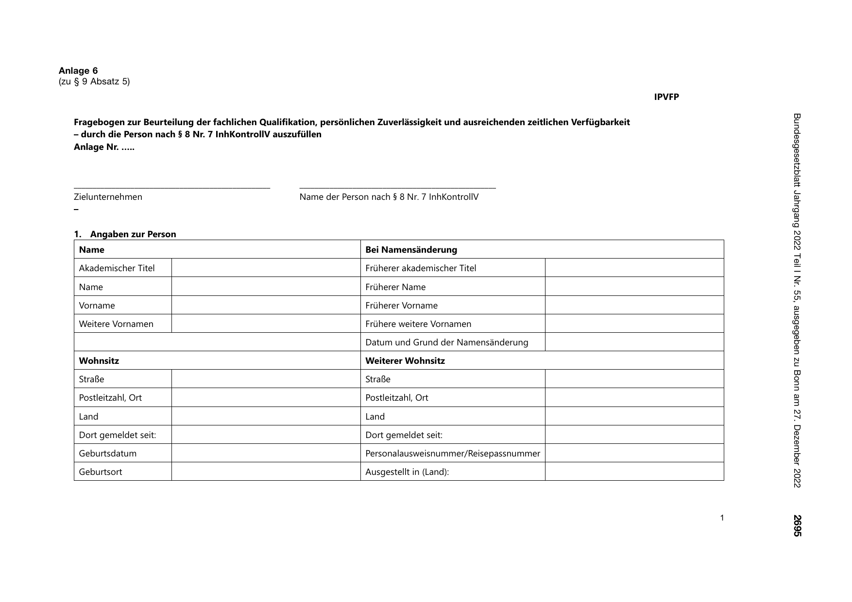 BGBl. 2022, Seite 2695 — Originalseite als Abbildung