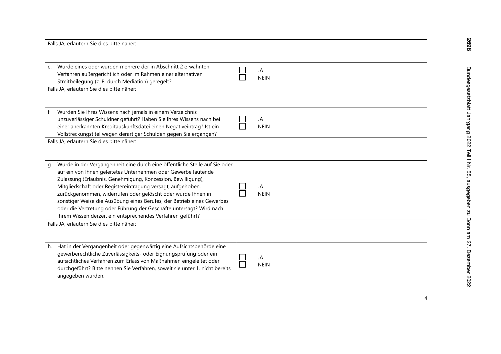 BGBl. 2022, Seite 2698 — Originalseite als Abbildung