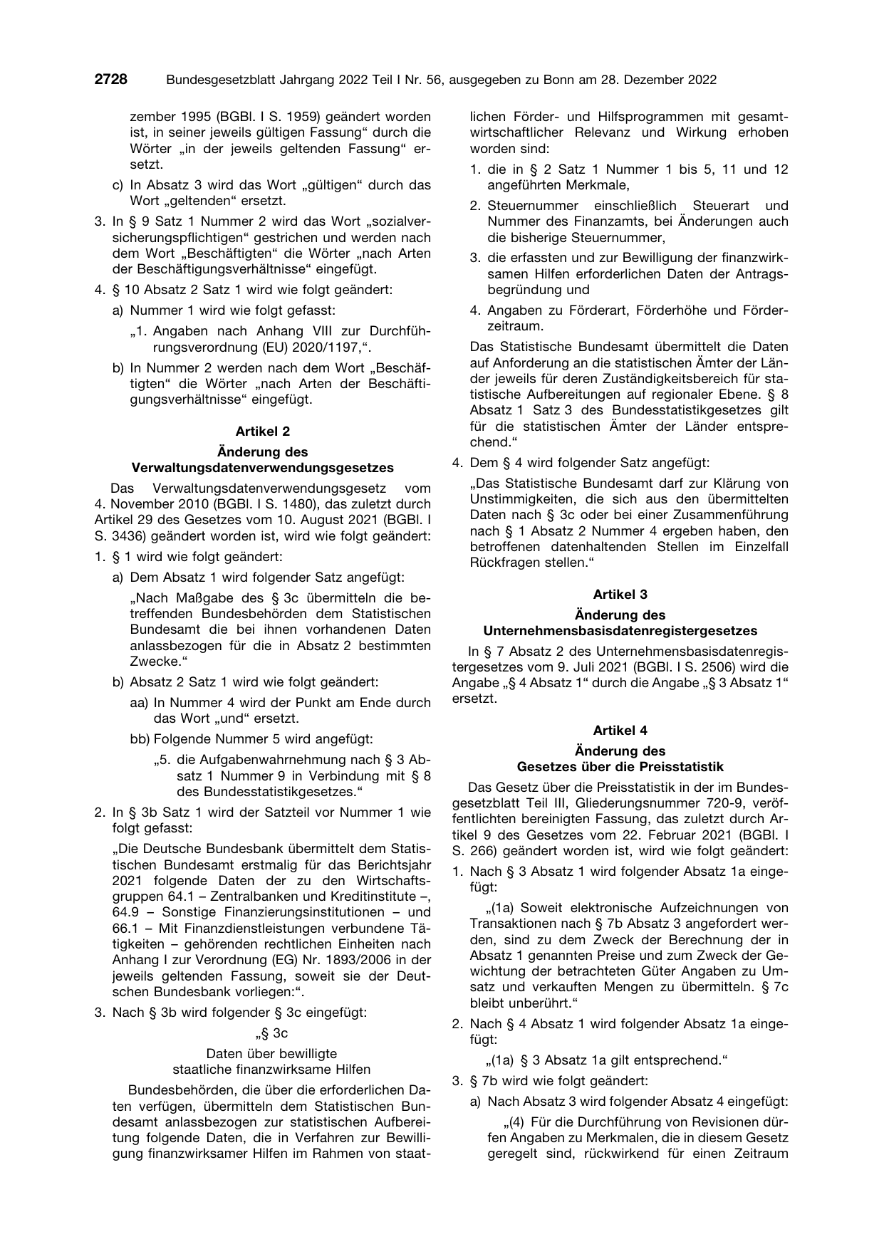 BGBl. 2022, Seite 2728 — Originalseite als Abbildung