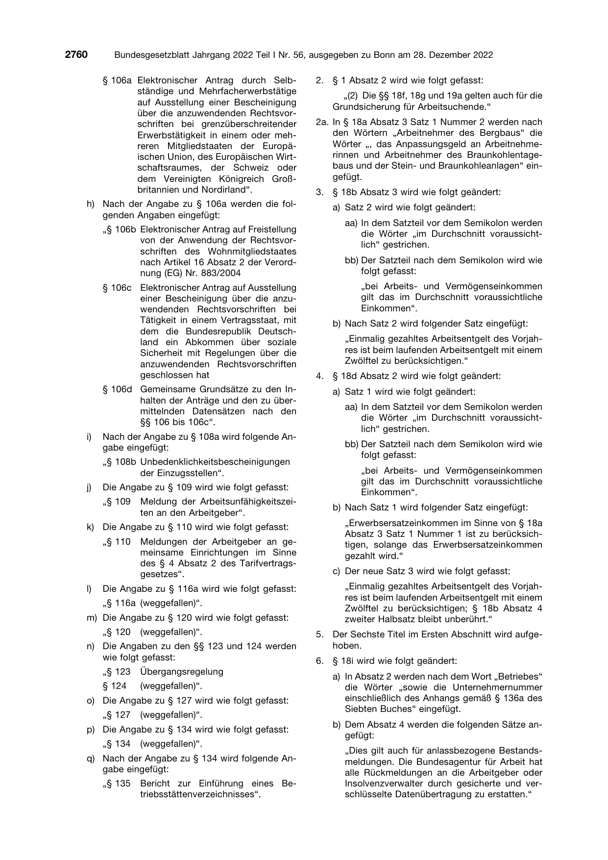 BGBl. 2022, Seite 2760 — Originalseite als Abbildung