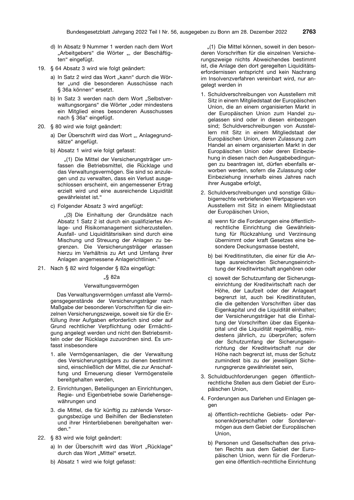 BGBl. 2022, Seite 2763 — Originalseite als Abbildung