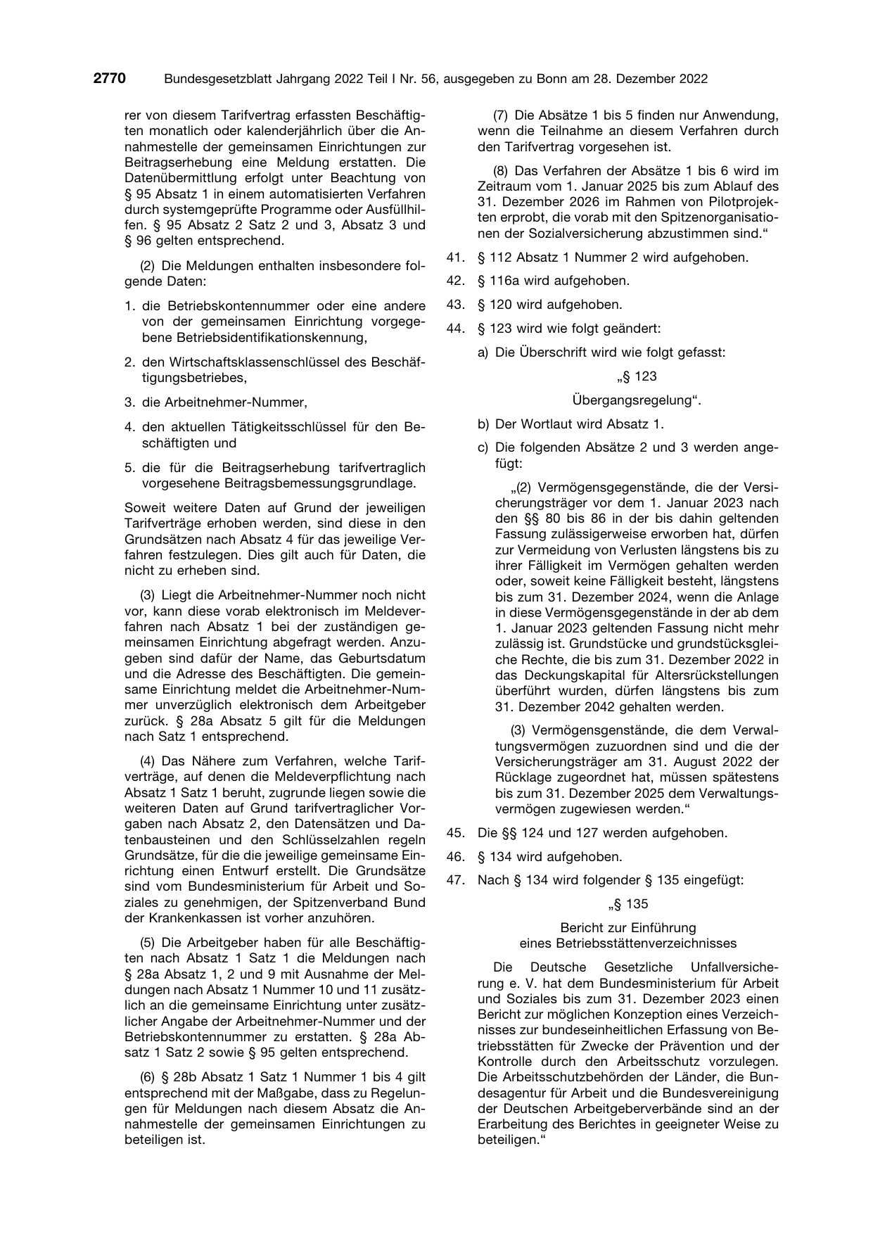 BGBl. 2022, Seite 2770 — Originalseite als Abbildung