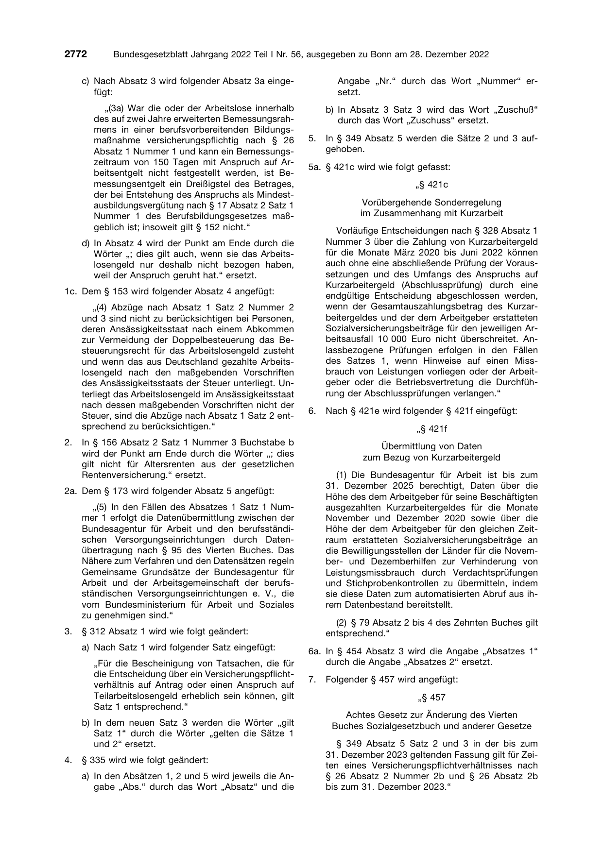 BGBl. 2022, Seite 2772 — Originalseite als Abbildung