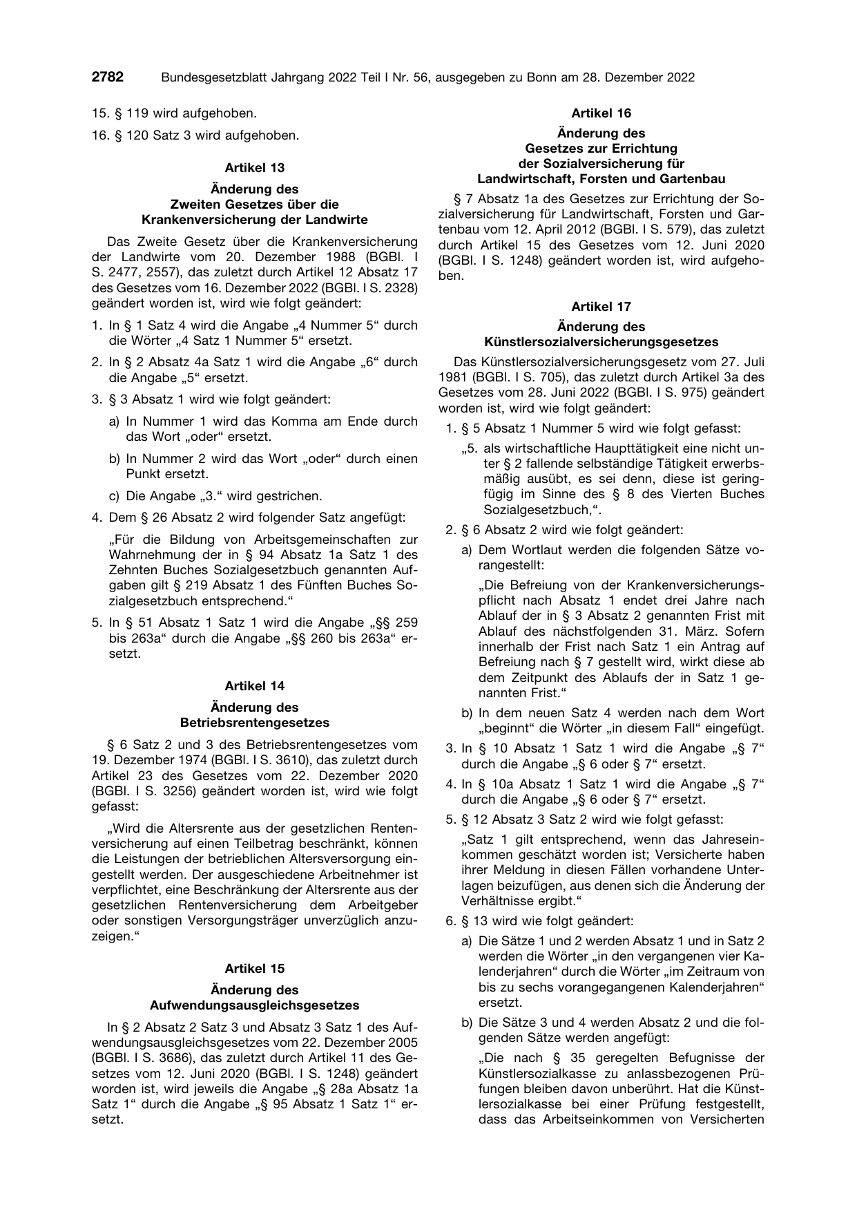 BGBl. 2022, Seite 2782 — Originalseite als Abbildung
