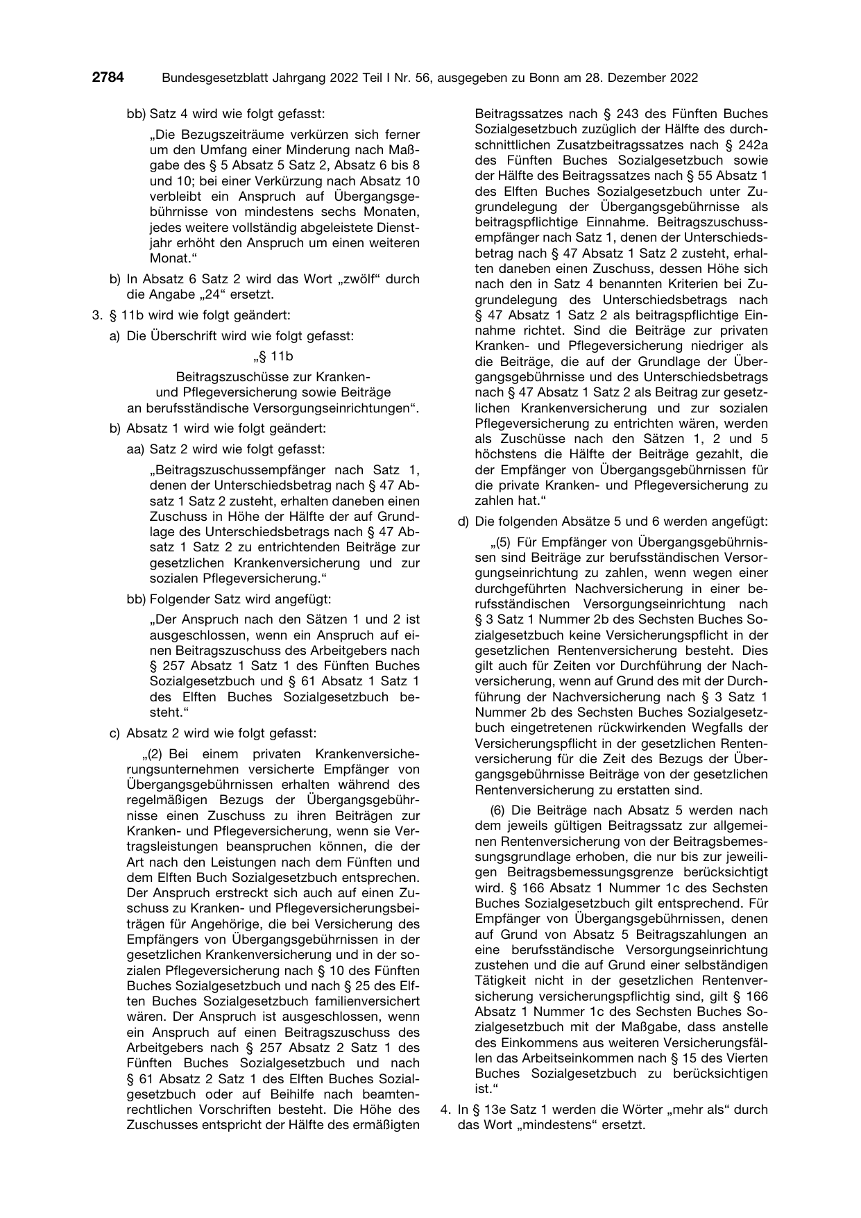 BGBl. 2022, Seite 2784 — Originalseite als Abbildung