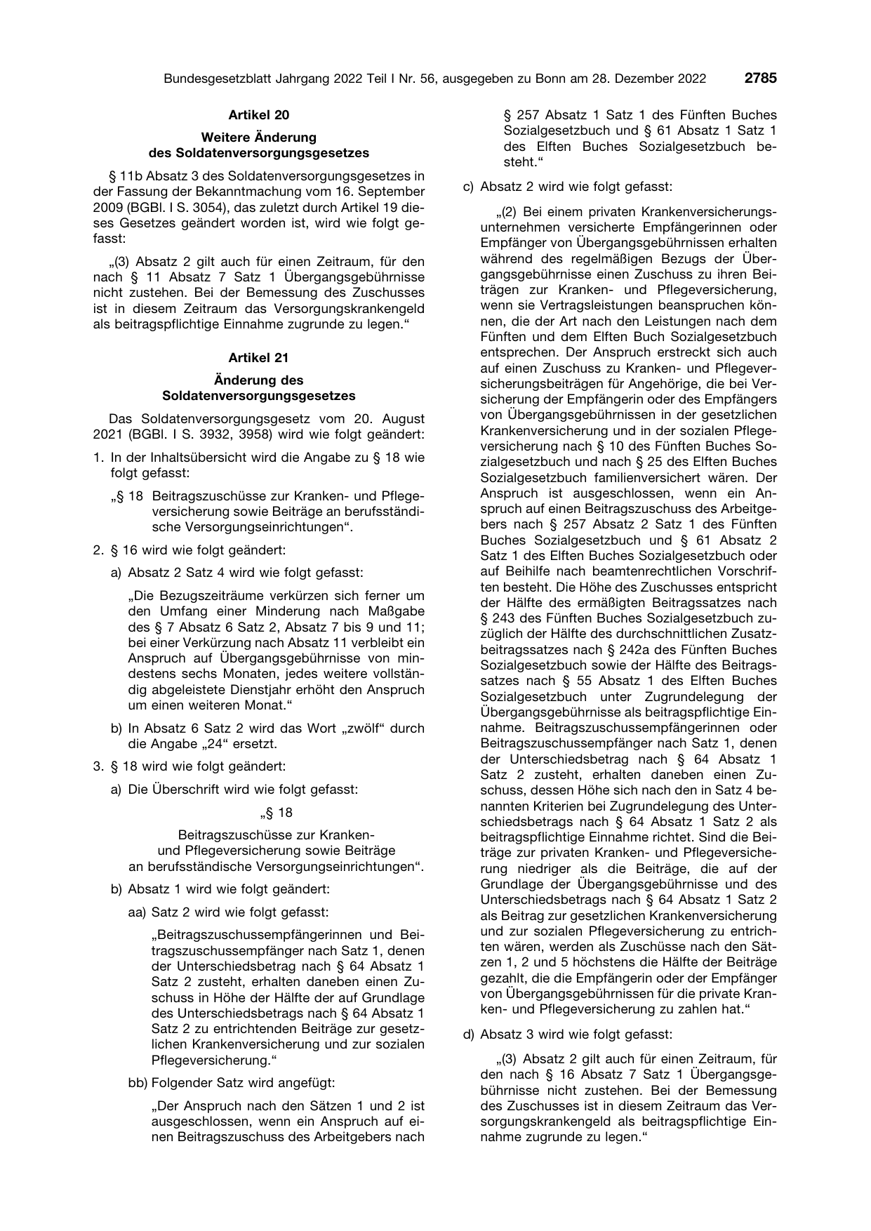 BGBl. 2022, Seite 2785 — Originalseite als Abbildung