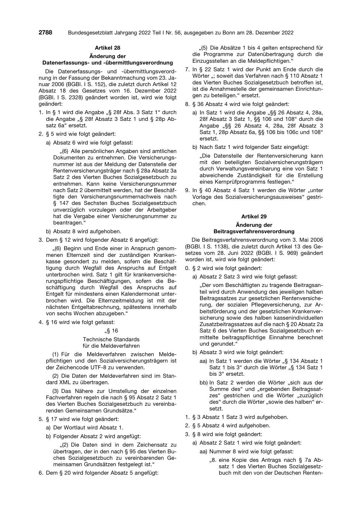 BGBl. 2022, Seite 2788 — Originalseite als Abbildung