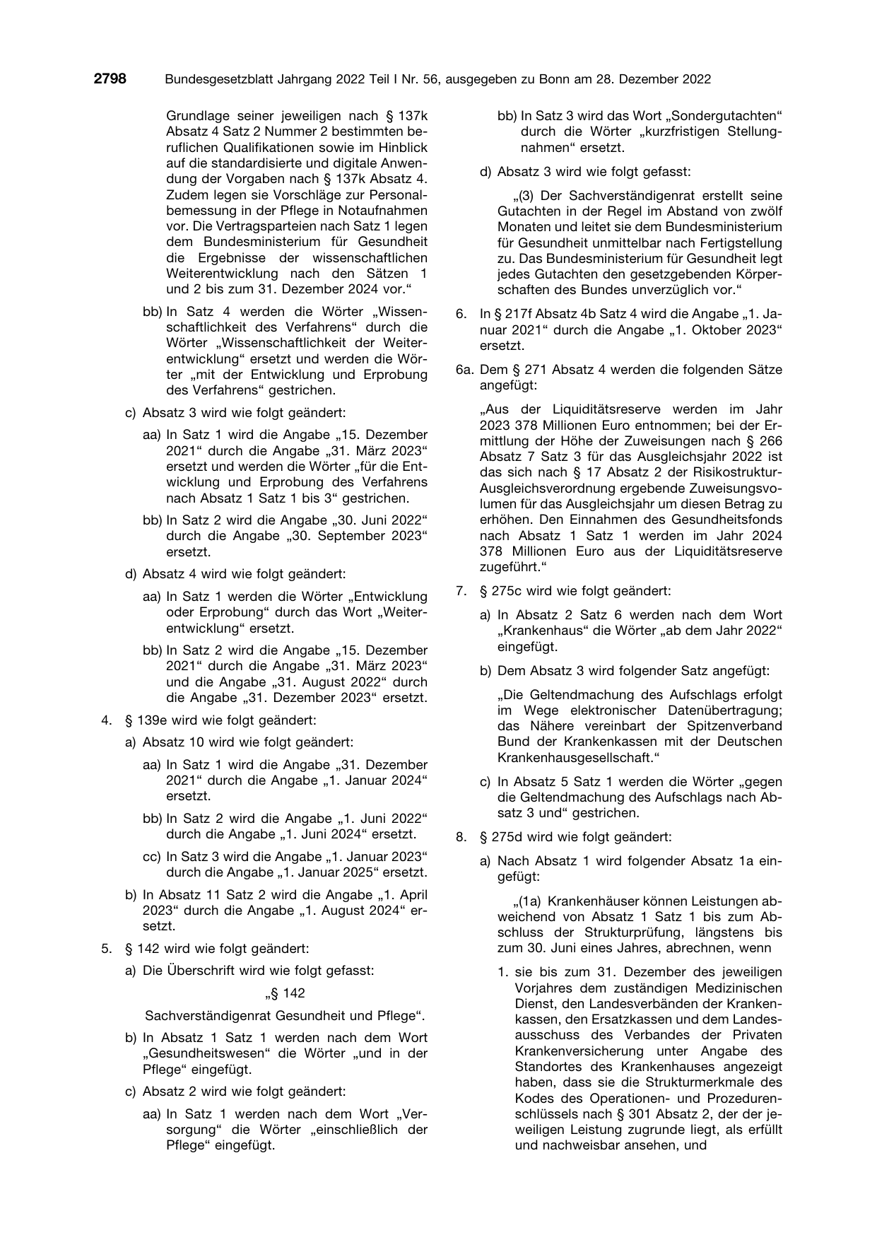 BGBl. 2022, Seite 2798 — Originalseite als Abbildung