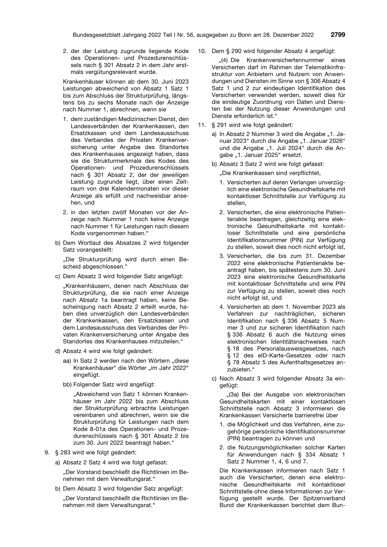BGBl. 2022, Seite 2799 — Originalseite als Abbildung