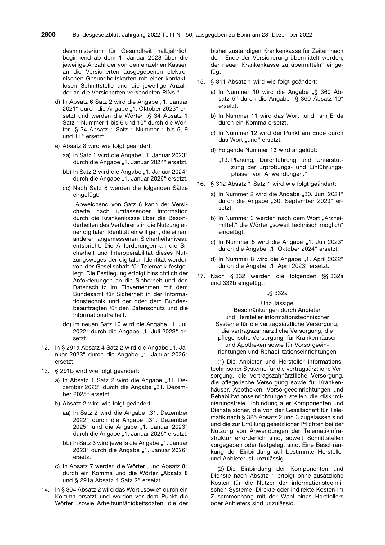 BGBl. 2022, Seite 2800 — Originalseite als Abbildung