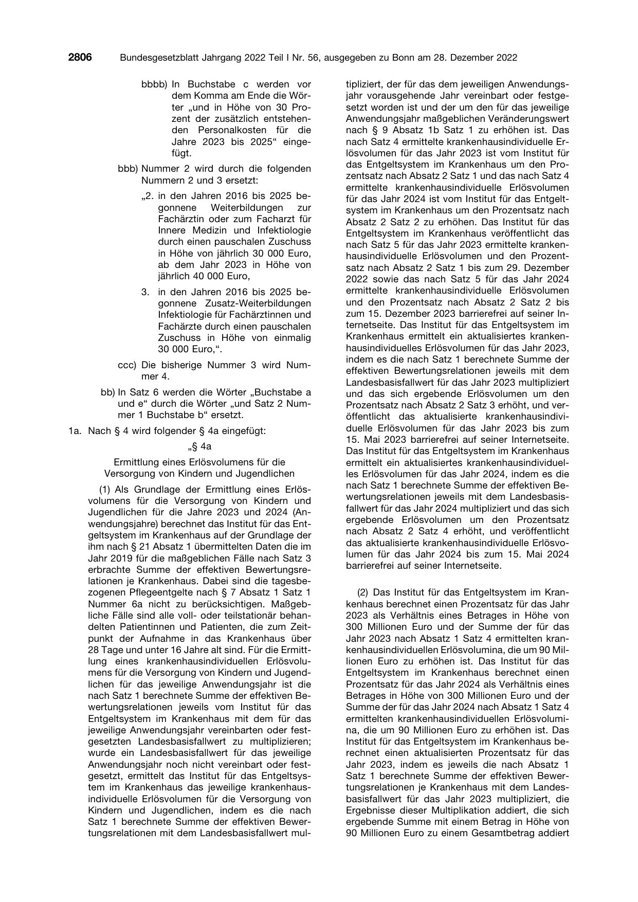 BGBl. 2022, Seite 2806 — Originalseite als Abbildung