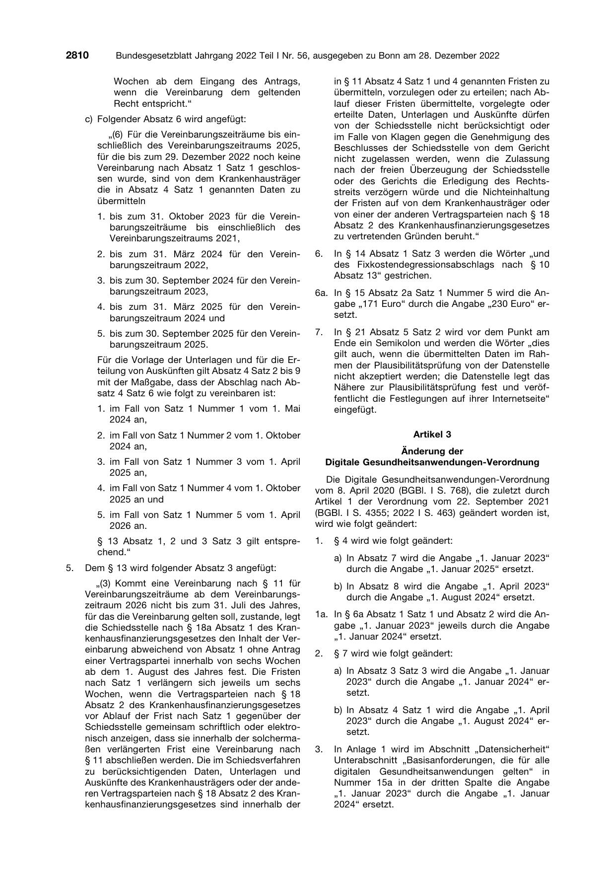 BGBl. 2022, Seite 2810 — Originalseite als Abbildung