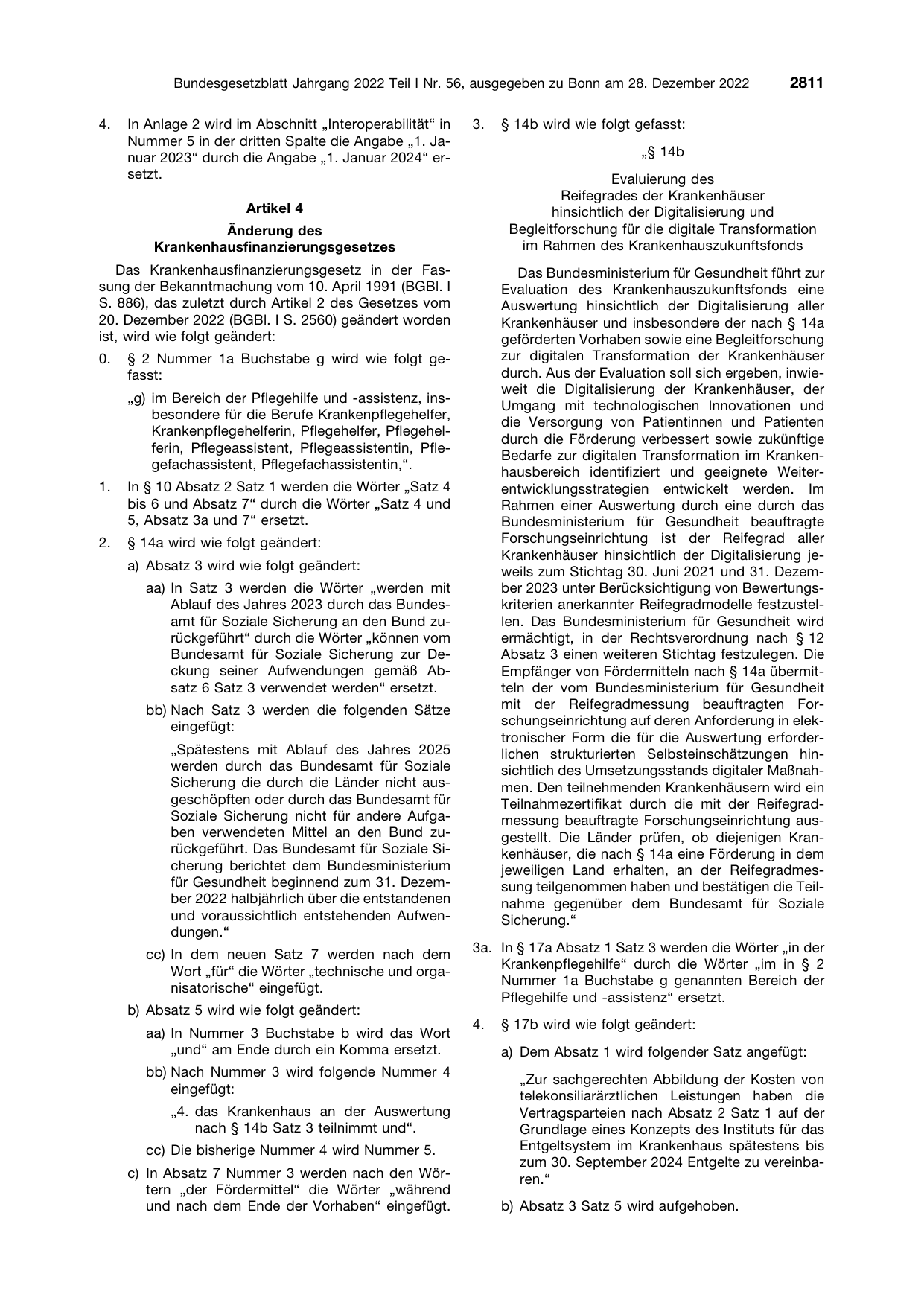 BGBl. 2022, Seite 2811 — Originalseite als Abbildung