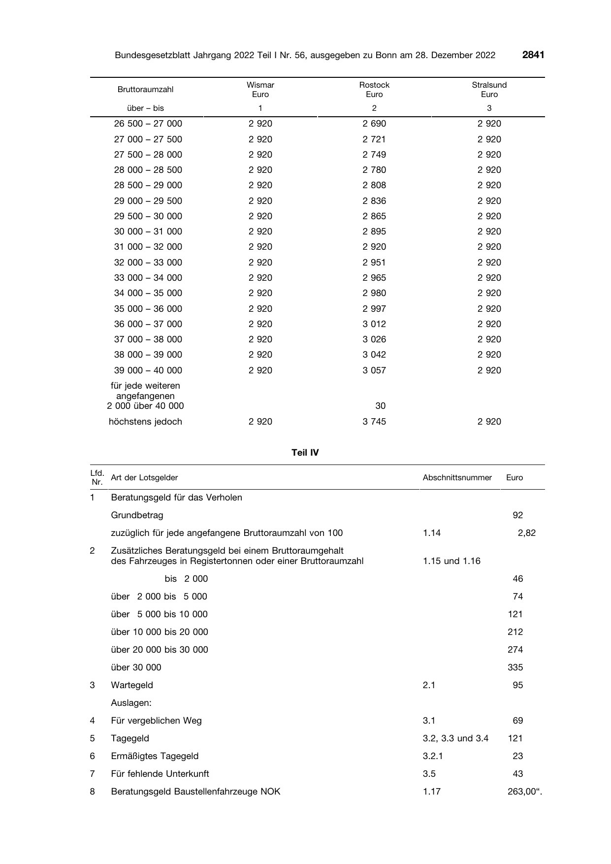 BGBl. 2022, Seite 2841 — Originalseite als Abbildung
