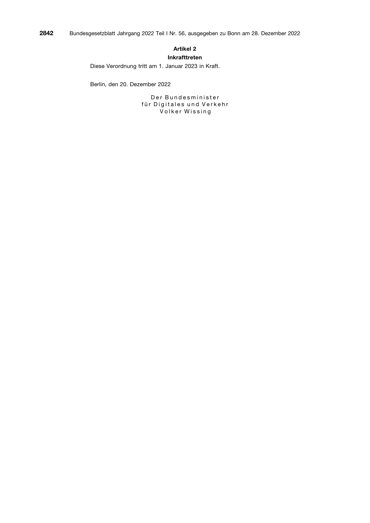 BGBl. 2022, Seite 2842 — Originalseite als Abbildung