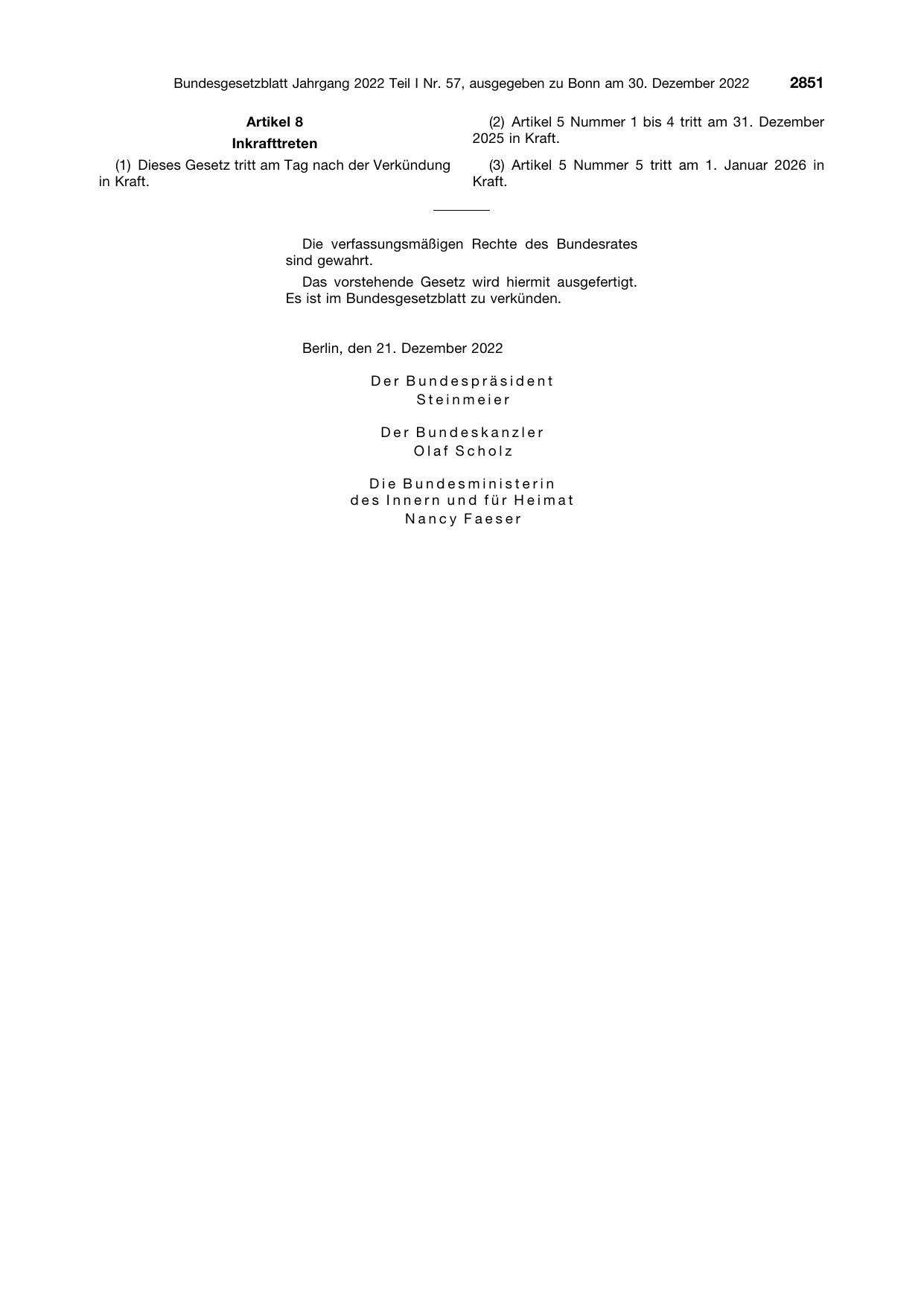 BGBl. 2022, Seite 2851 — Originalseite als Abbildung