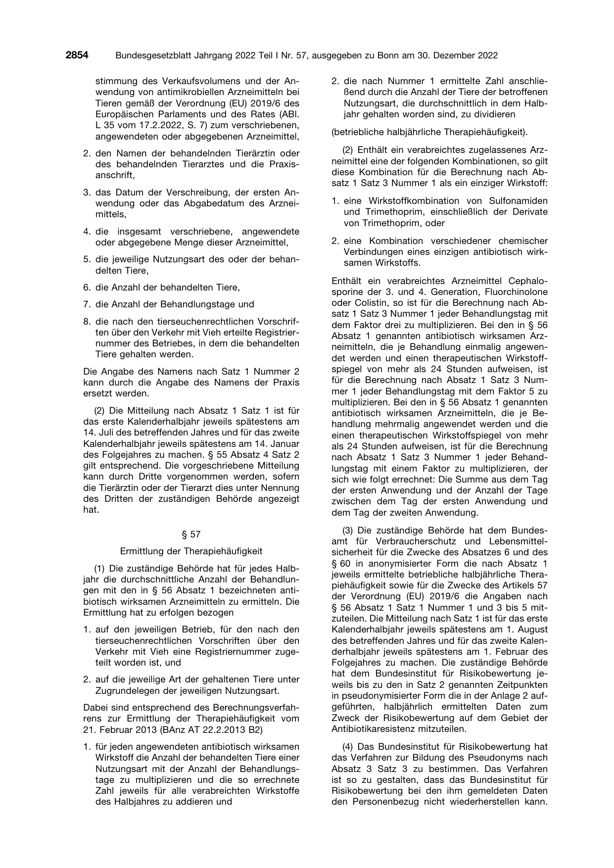 BGBl. 2022, Seite 2854 — Originalseite als Abbildung