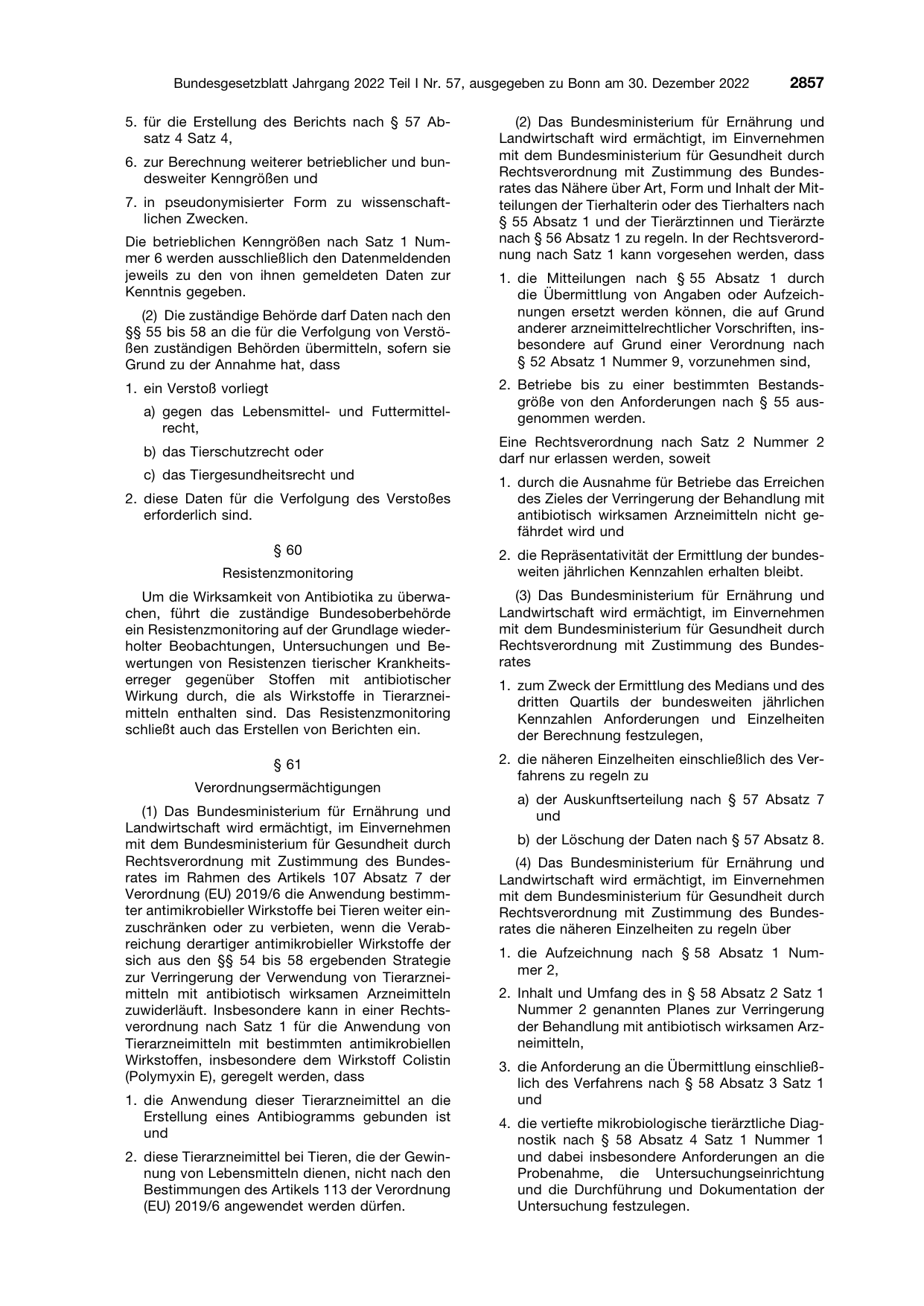 BGBl. 2022, Seite 2857 — Originalseite als Abbildung