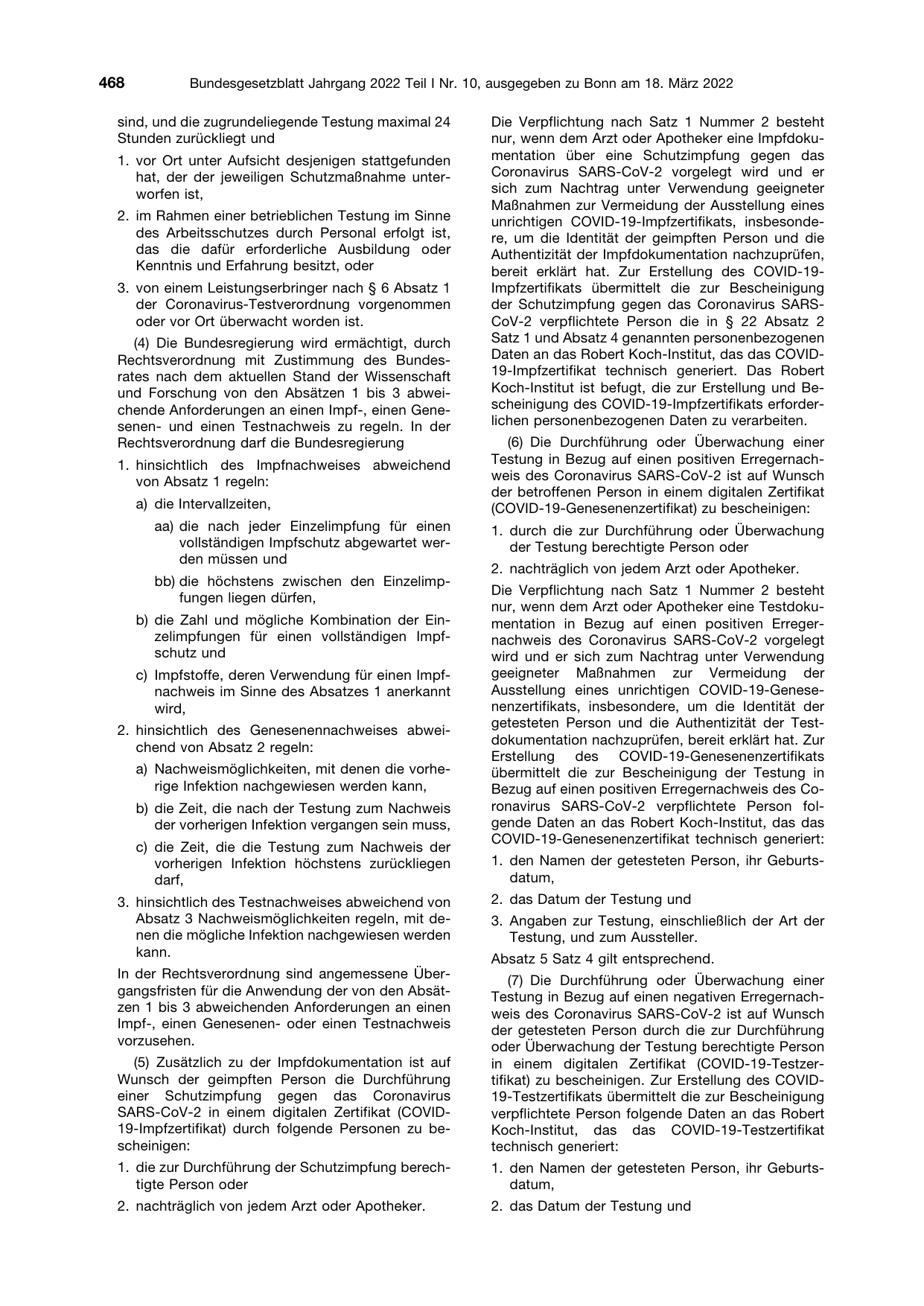 BGBl. 2022, Seite 468 — Originalseite als Abbildung