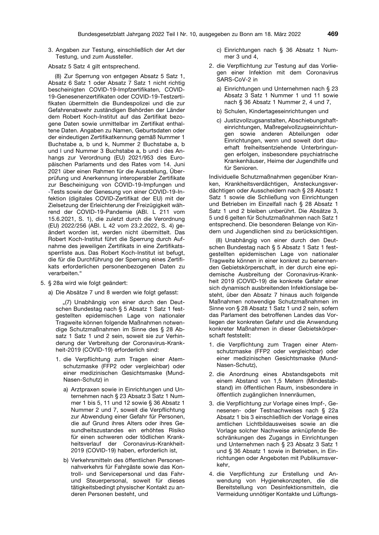 BGBl. 2022, Seite 469 — Originalseite als Abbildung