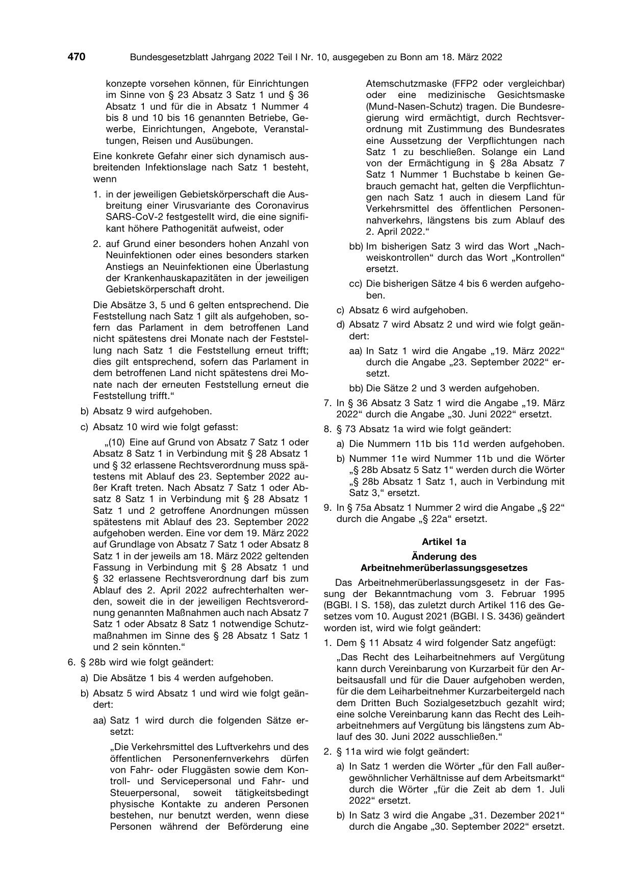 BGBl. 2022, Seite 470 — Originalseite als Abbildung