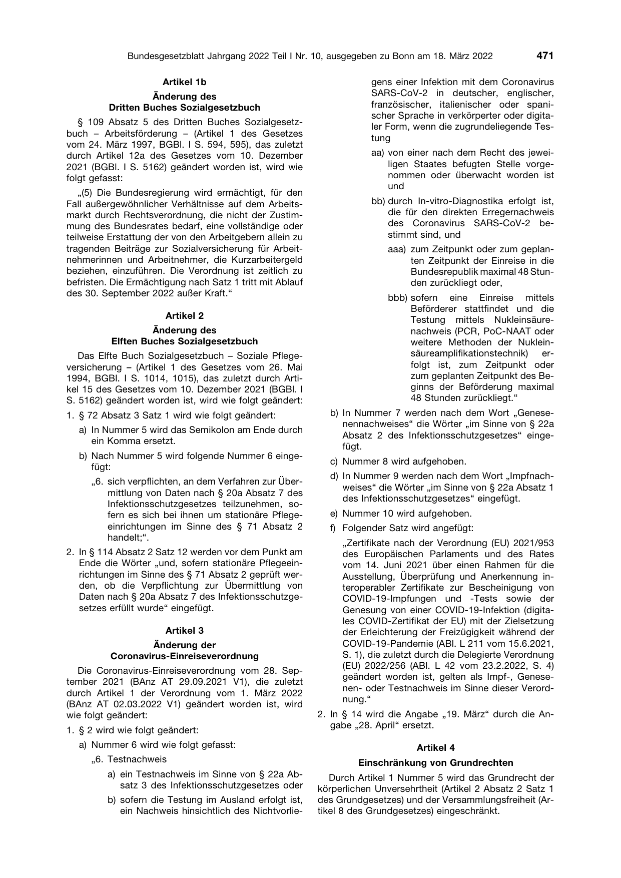 BGBl. 2022, Seite 471 — Originalseite als Abbildung